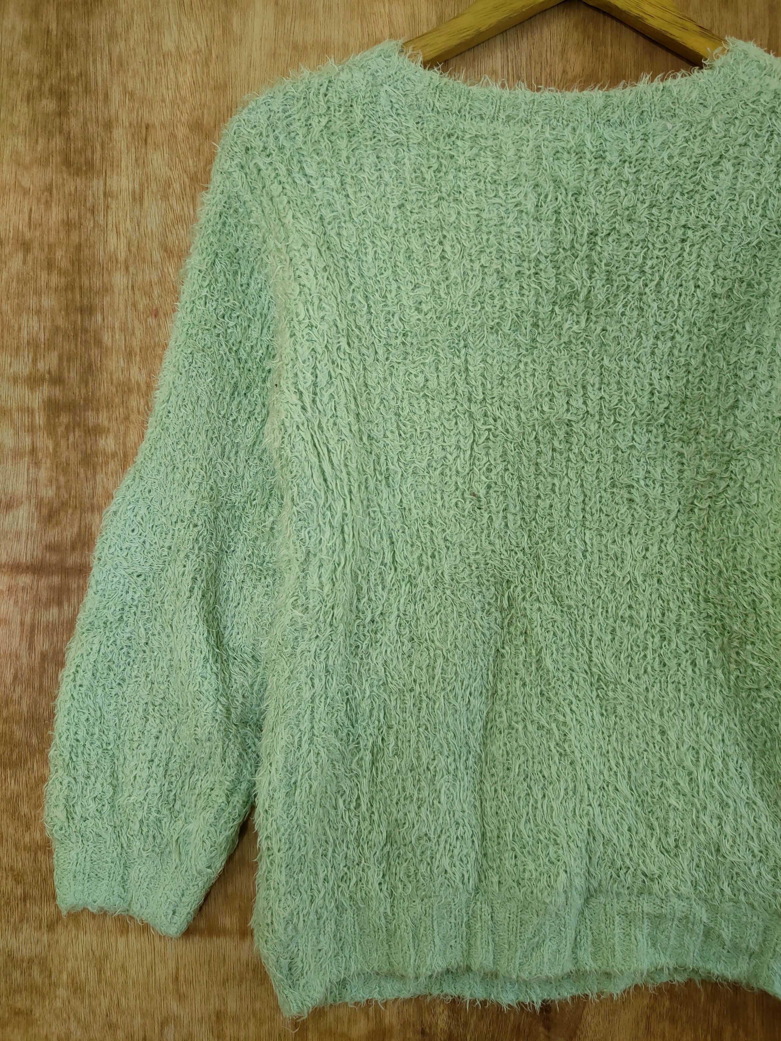 Aran Crafts DL Colza mohair soft fur shaggy fleece knitwear #46-498 Size M / US 6-8 / IT 42-44 - 8 Thumbnail