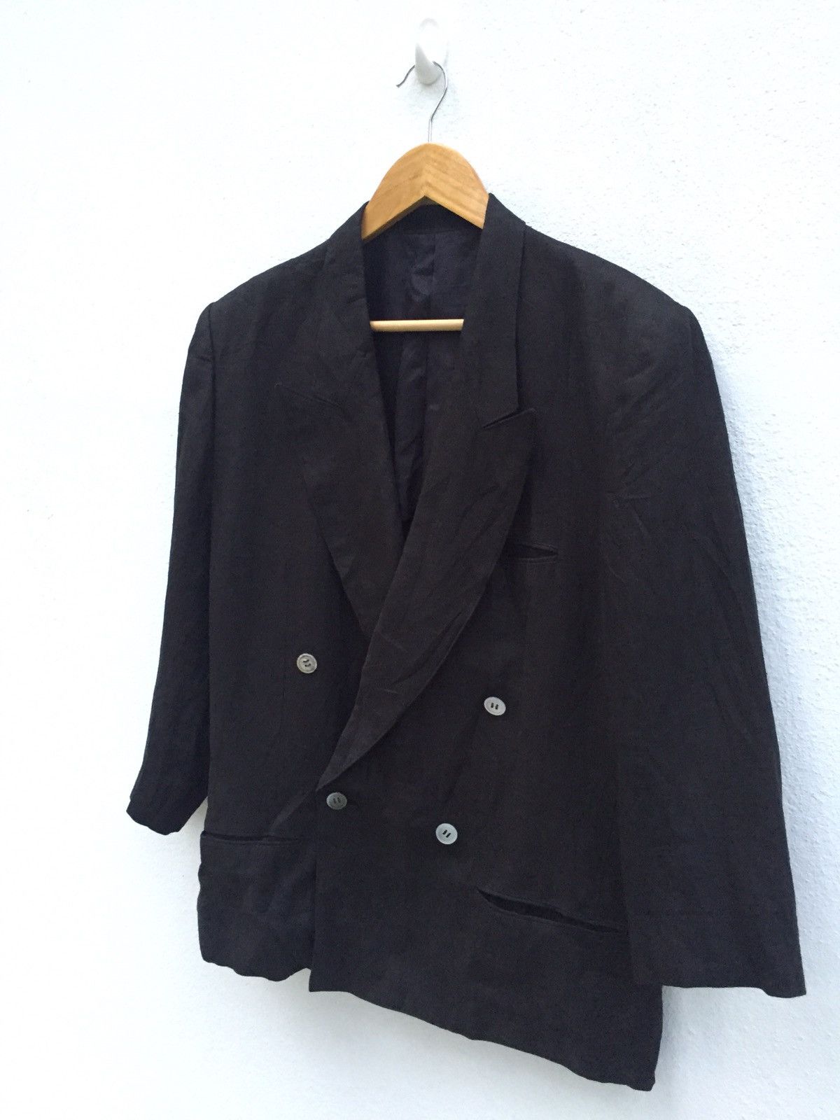 Yohji Yamamoto 80s Yohji Workshop Double Breast Linen Blazer/Coat Size US L / EU 52-54 / 3 - 2 Thumbnail