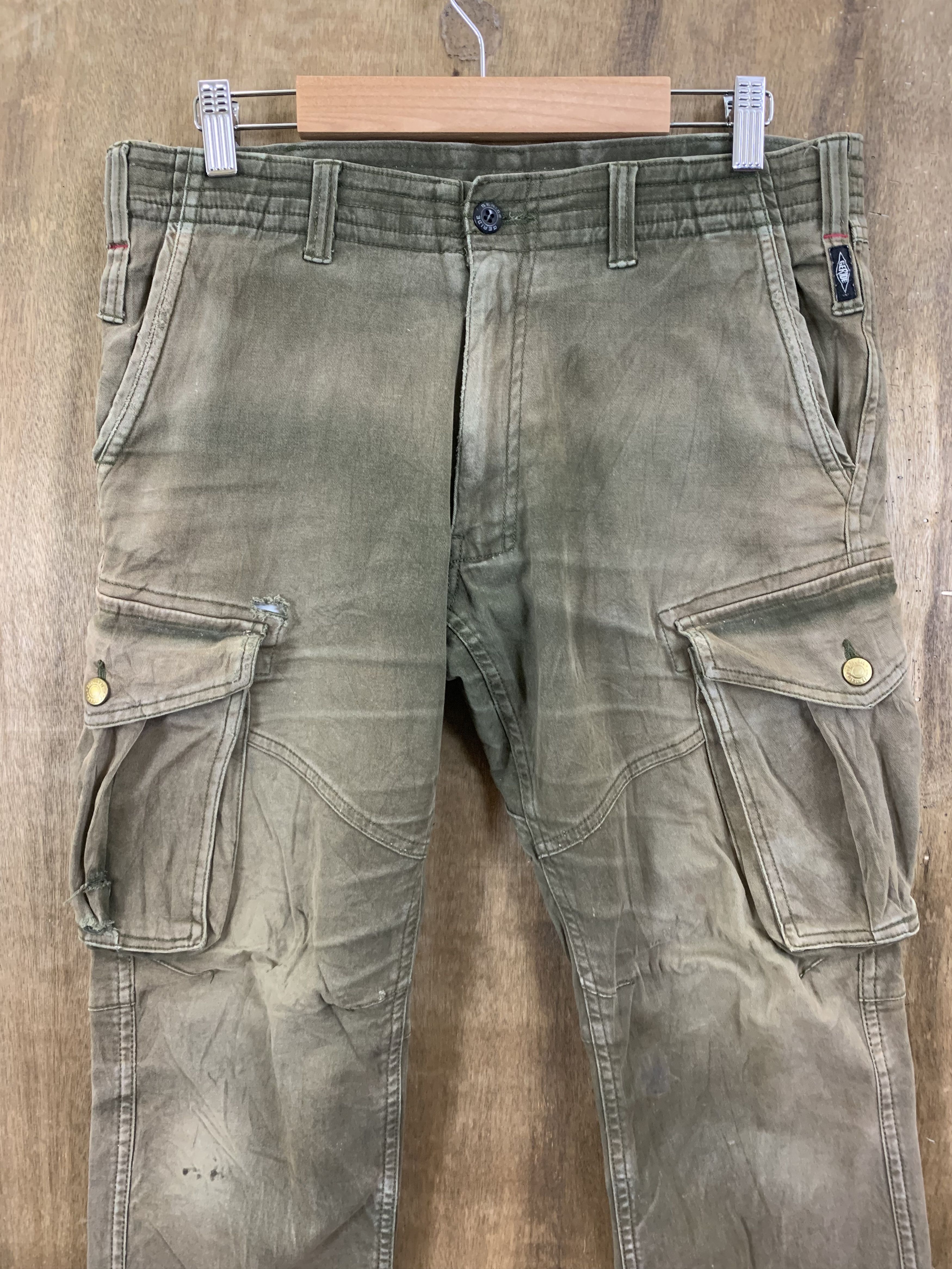 Japanese Brand Cargo Pant Geride Multipocket Faded Brown Travis Scott Styl Size US 29 - 3 Thumbnail