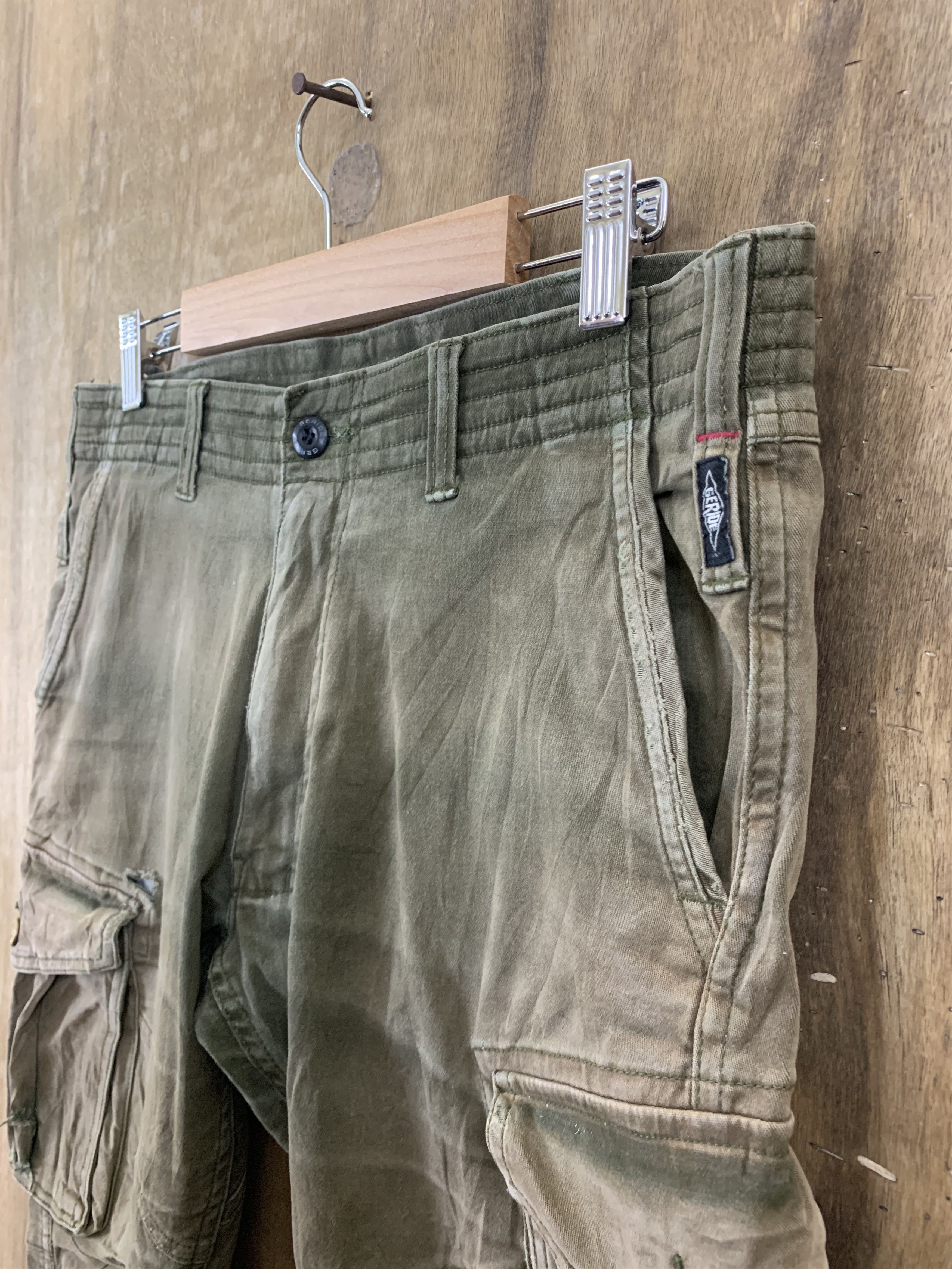 Japanese Brand Cargo Pant Geride Multipocket Faded Brown Travis Scott Styl Size US 29 - 10 Thumbnail