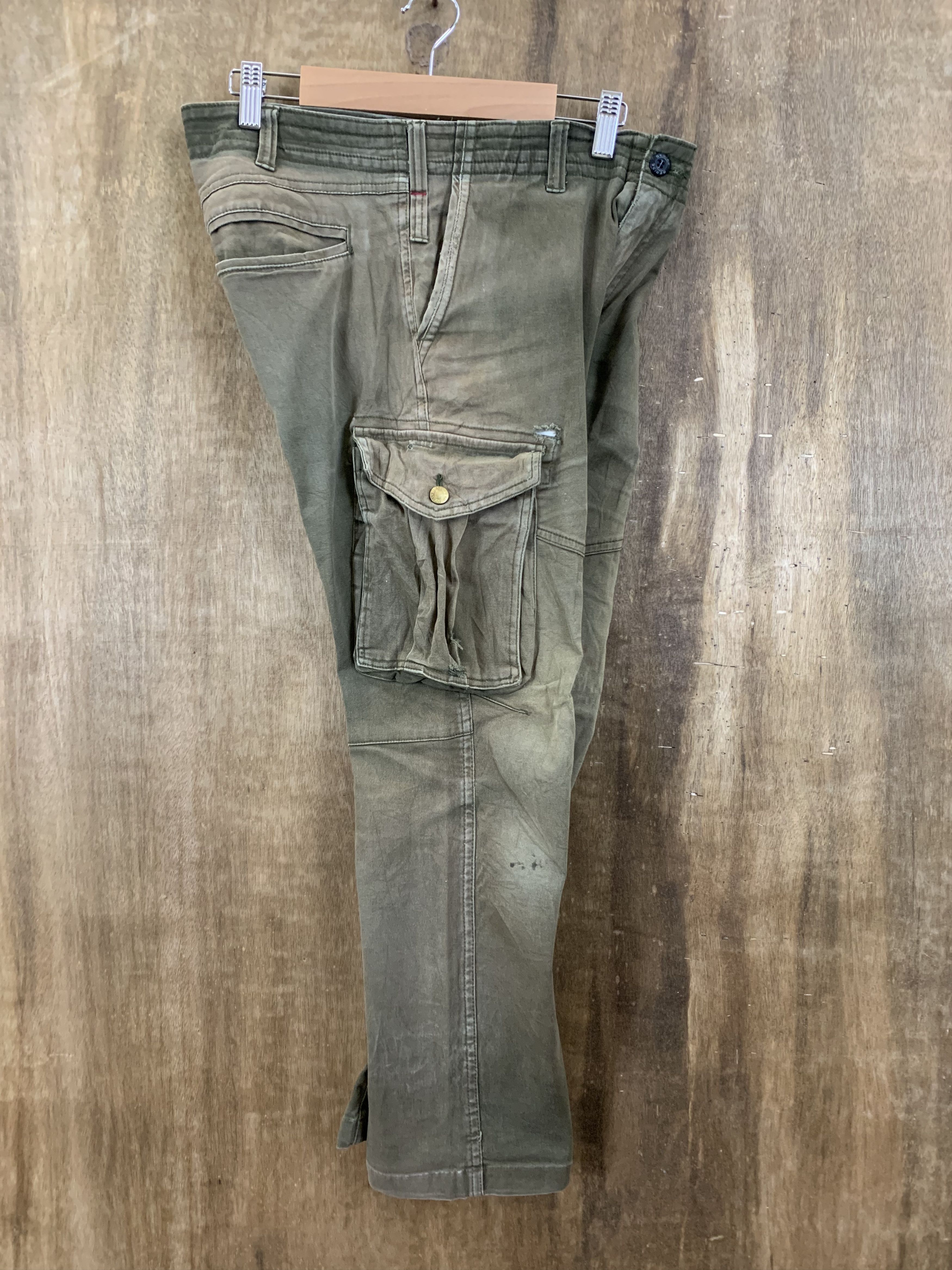 Japanese Brand Cargo Pant Geride Multipocket Faded Brown Travis Scott Styl Size US 29 - 19 Thumbnail