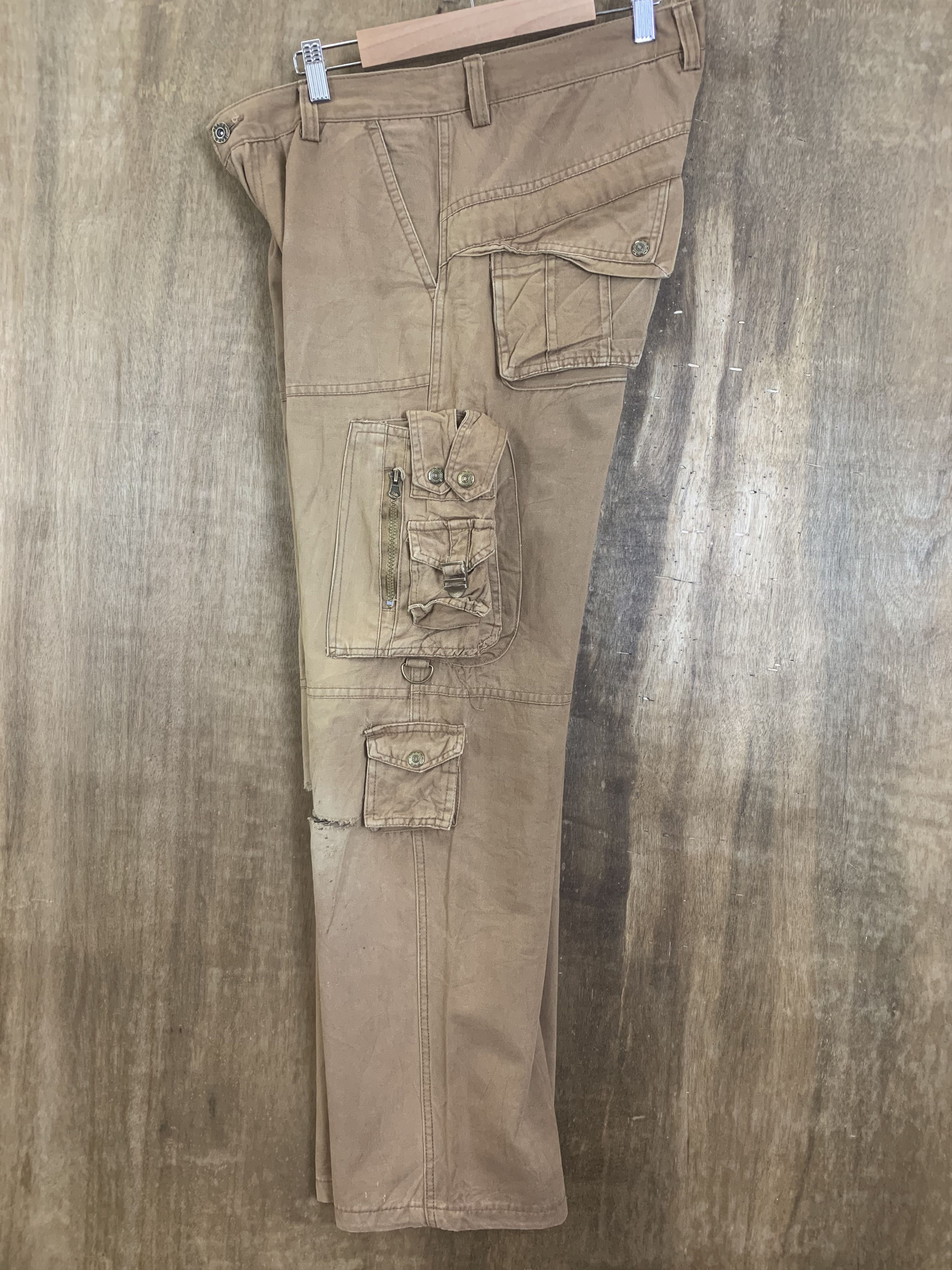 Japanese Brand Cargo Pants Multipocket Brown Travis Scott Style Size US 33 - 16 Thumbnail