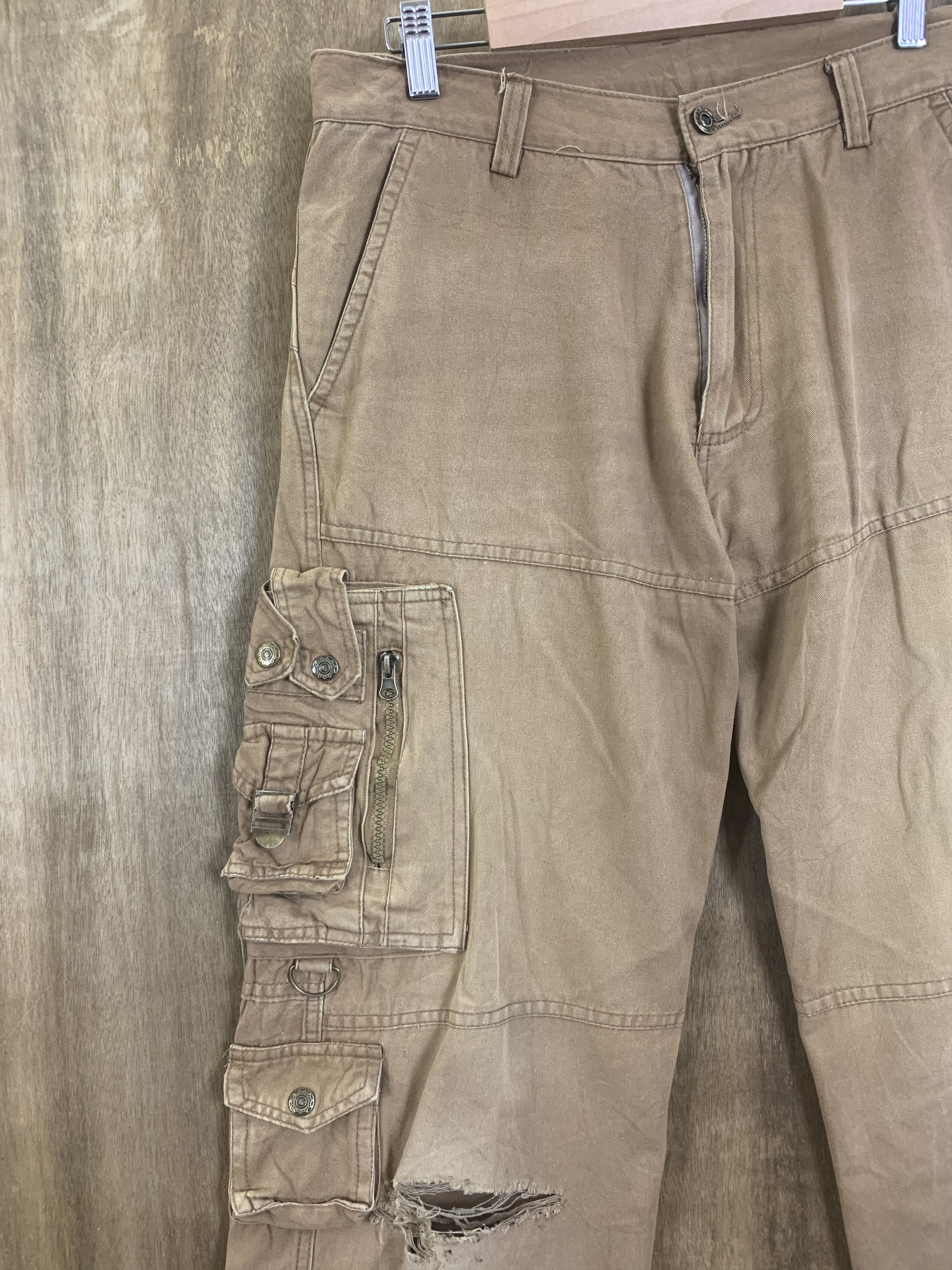 Japanese Brand Cargo Pants Multipocket Brown Travis Scott Style Size US 33 - 5 Thumbnail