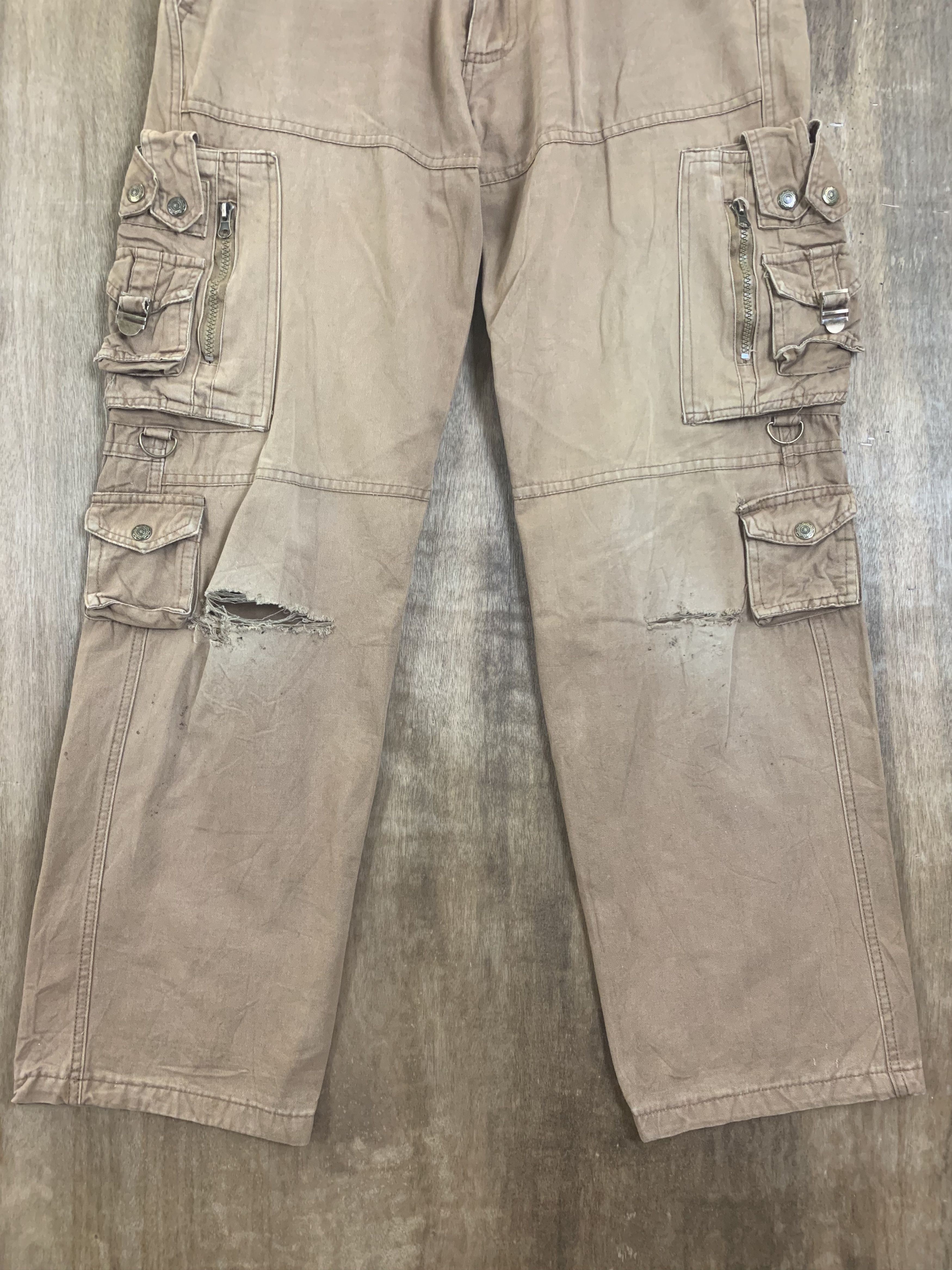 Japanese Brand Cargo Pants Multipocket Brown Travis Scott Style Size US 33 - 10 Thumbnail
