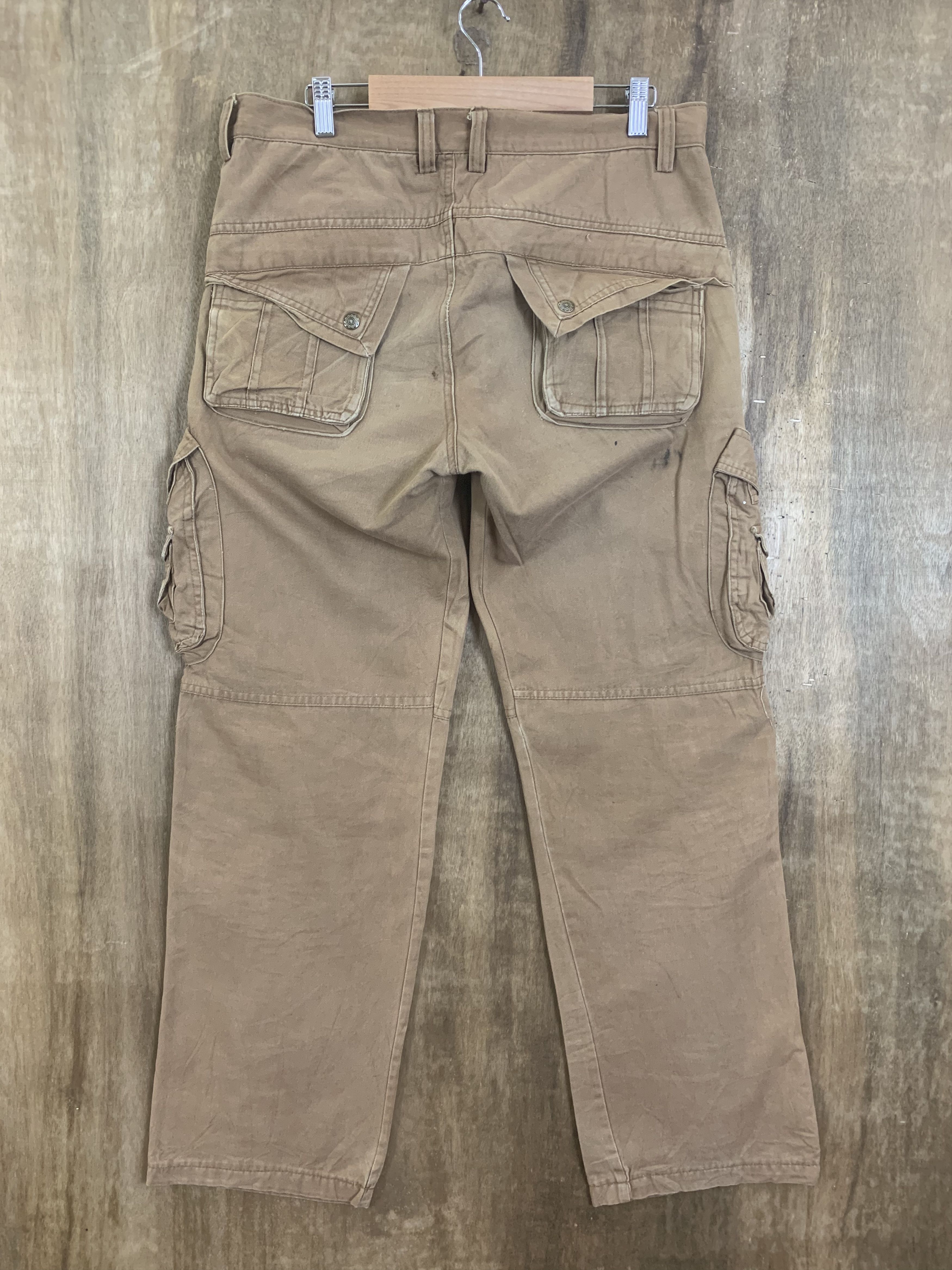 Japanese Brand Cargo Pants Multipocket Brown Travis Scott Style Size US 33 - 2 Thumbnail