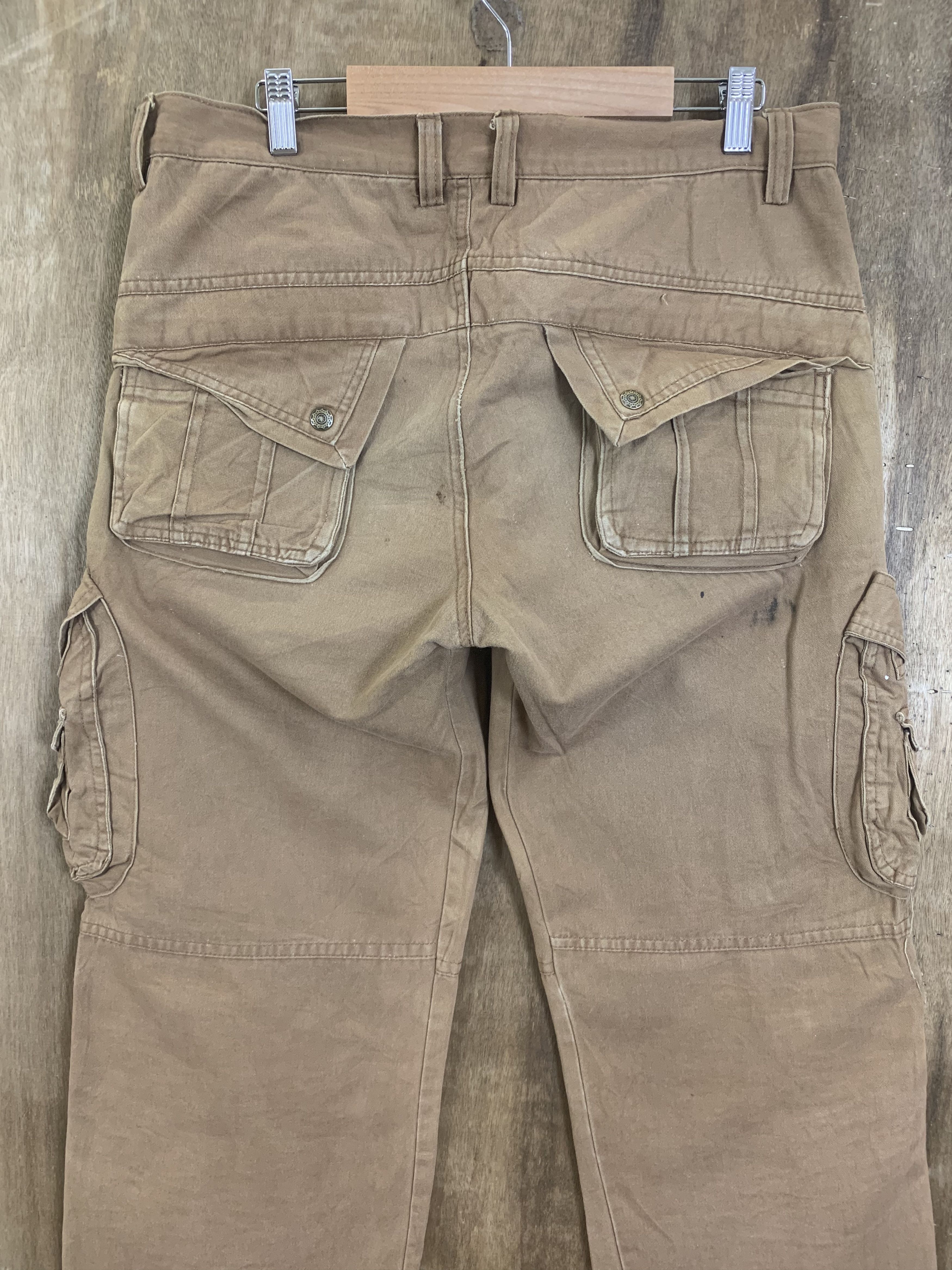 Japanese Brand Cargo Pants Multipocket Brown Travis Scott Style Size US 33 - 11 Thumbnail