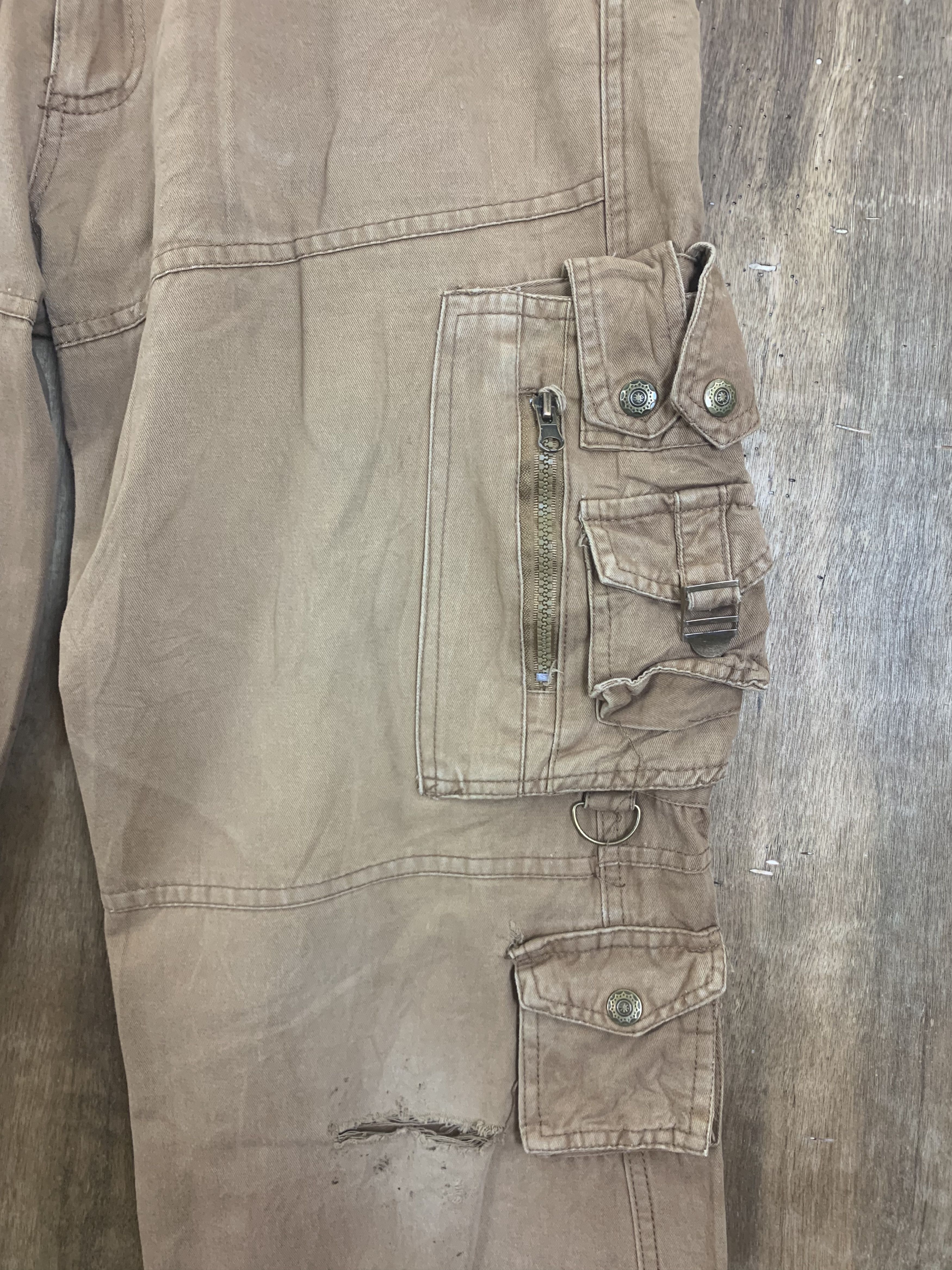 Japanese Brand Cargo Pants Multipocket Brown Travis Scott Style Size US 33 - 9 Thumbnail