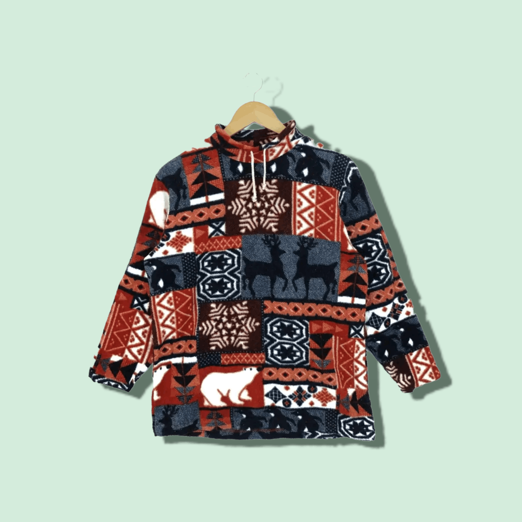 Japanese Brand WINDING ROAD Christmas New Year Fleece Jumper Sweatshirt Size US S / EU 44-46 / 1 - 1 Thumbnail