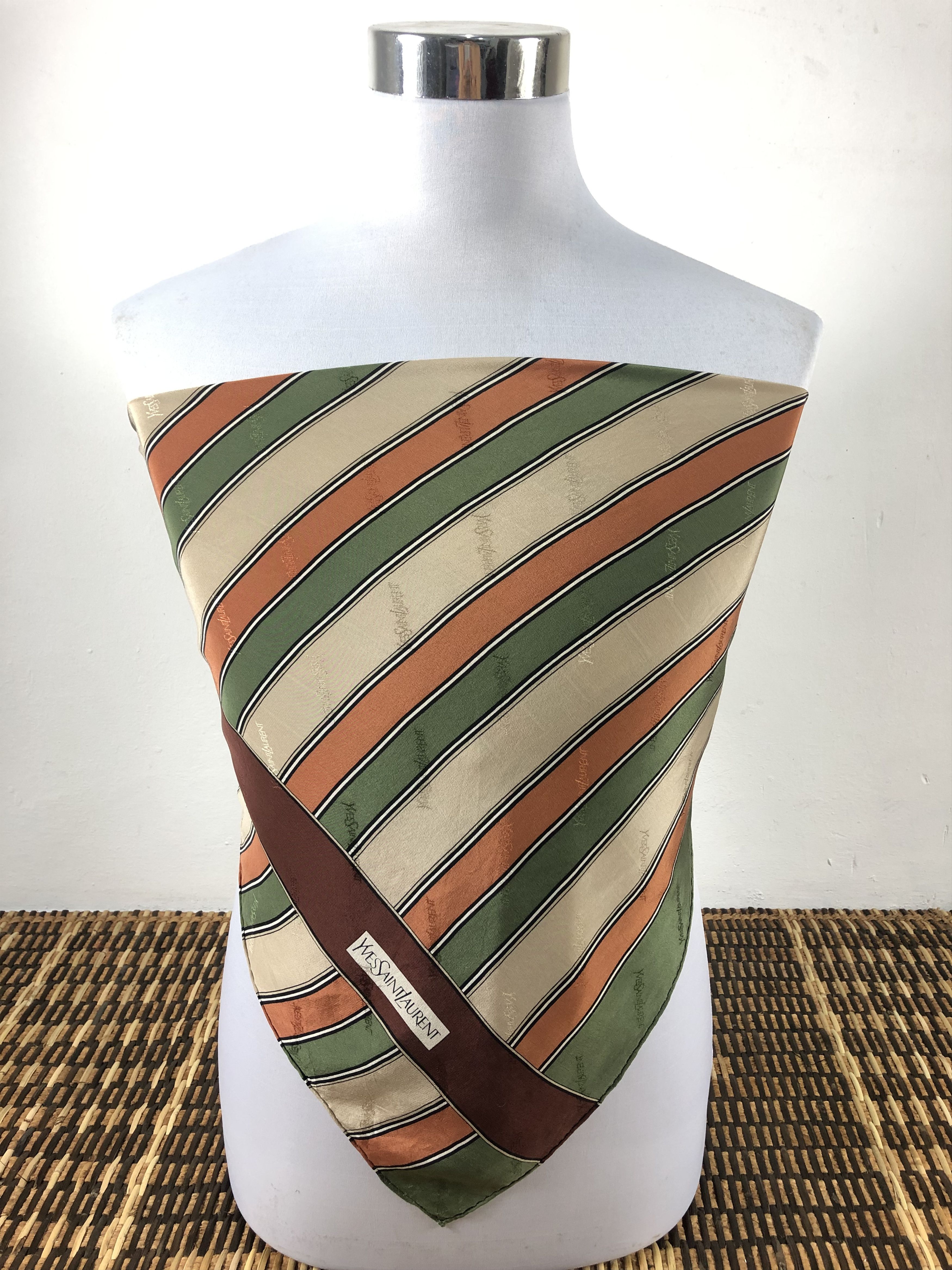 Yves Saint Laurent Yves Saint Laurent Monogram Silk Scarf Size ONE SIZE - 2 Thumbnail