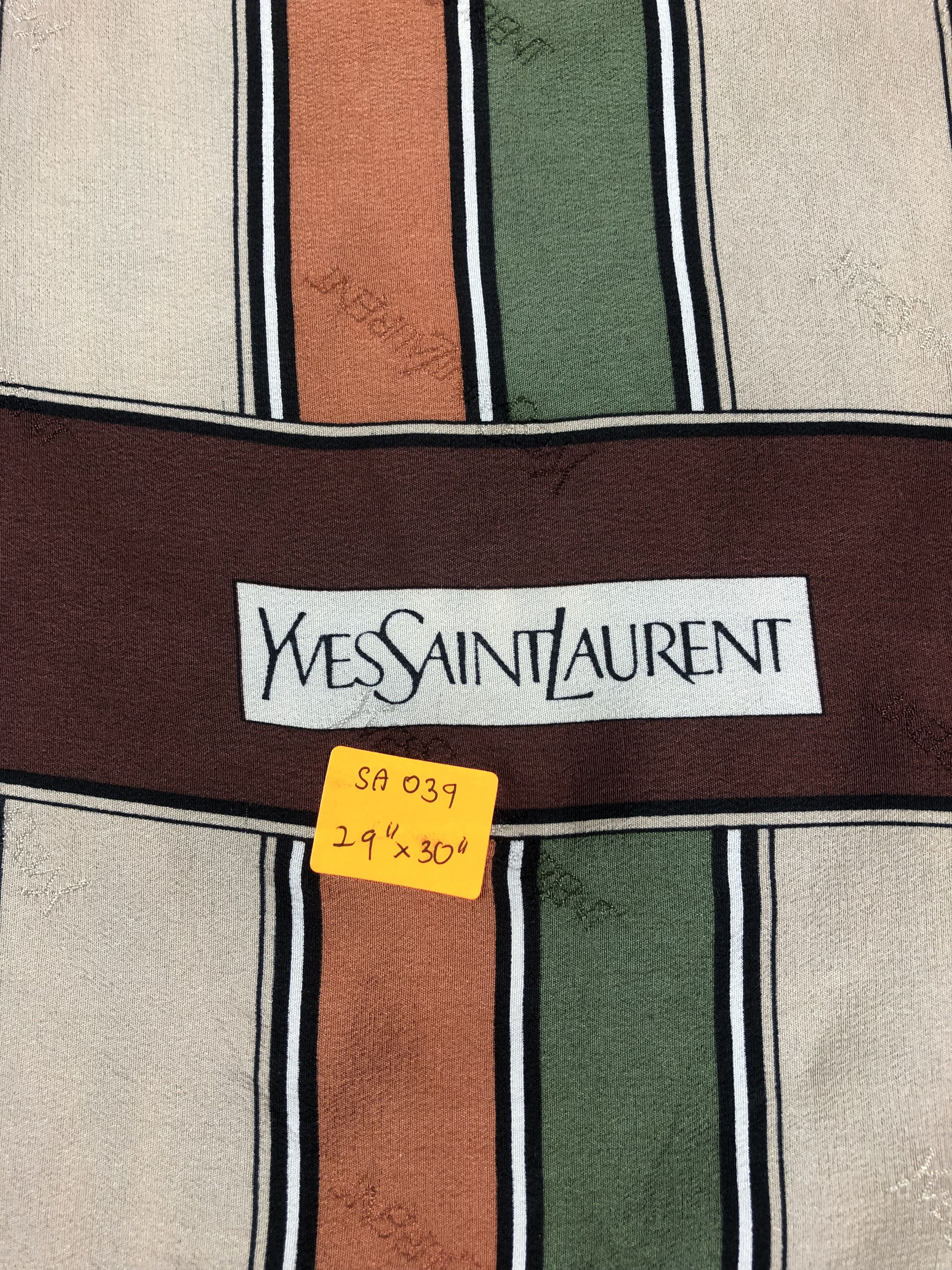 Yves Saint Laurent Yves Saint Laurent Monogram Silk Scarf Size ONE SIZE - 5 Thumbnail