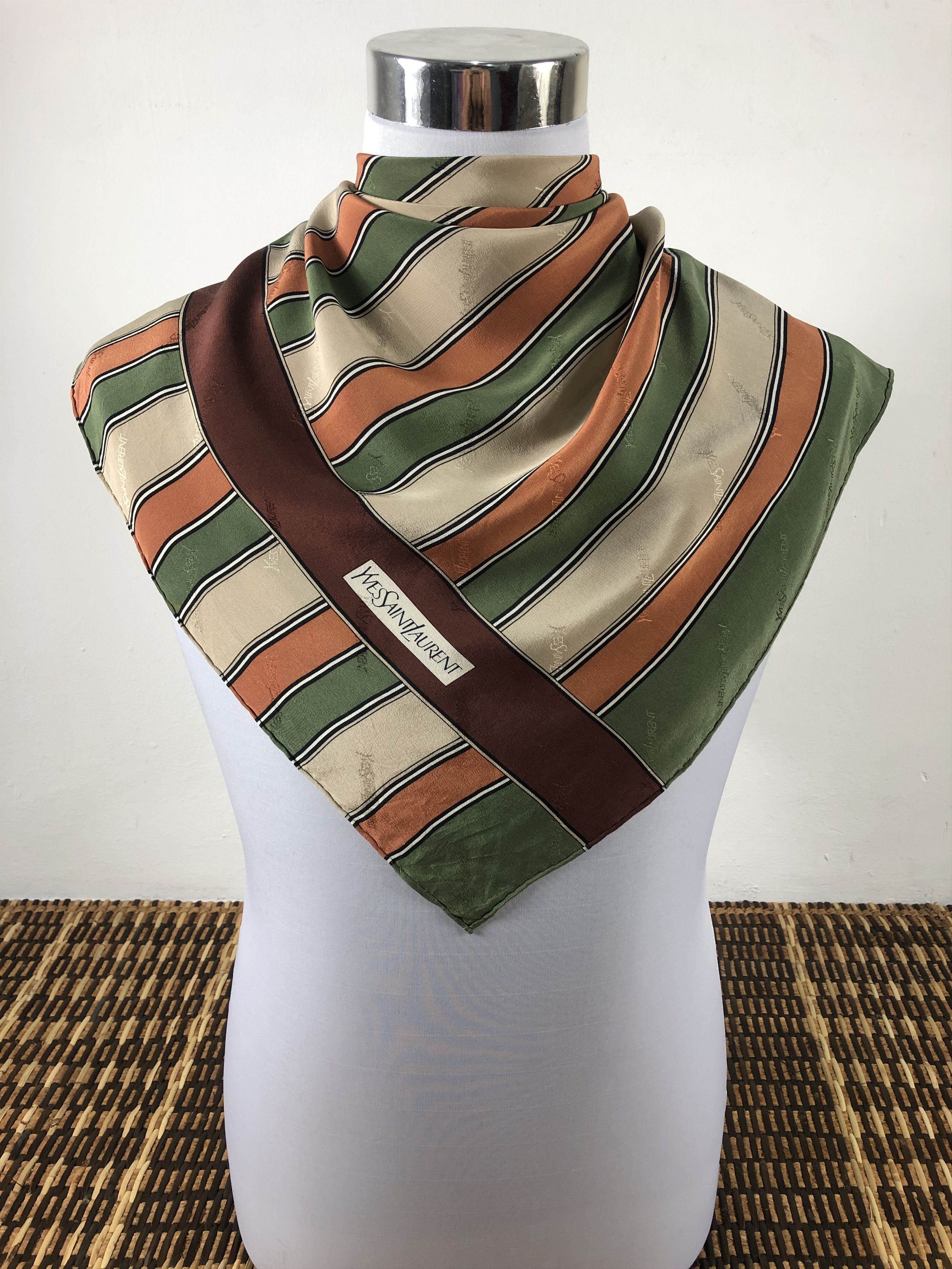 Yves Saint Laurent Yves Saint Laurent Monogram Silk Scarf Size ONE SIZE - 1 Thumbnail