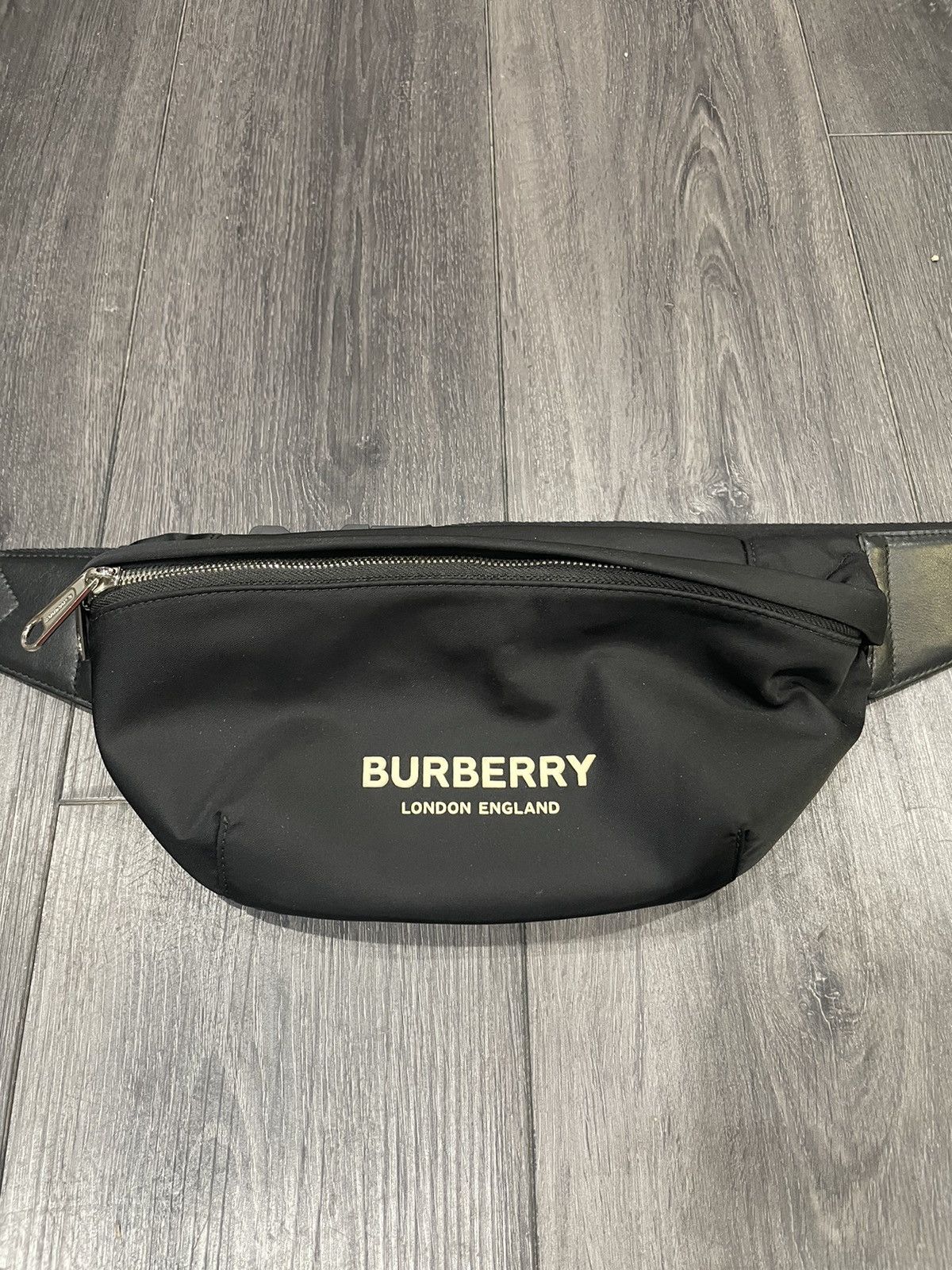 Burberry Logo Print Spellout Black Crossbody/Waist Bag