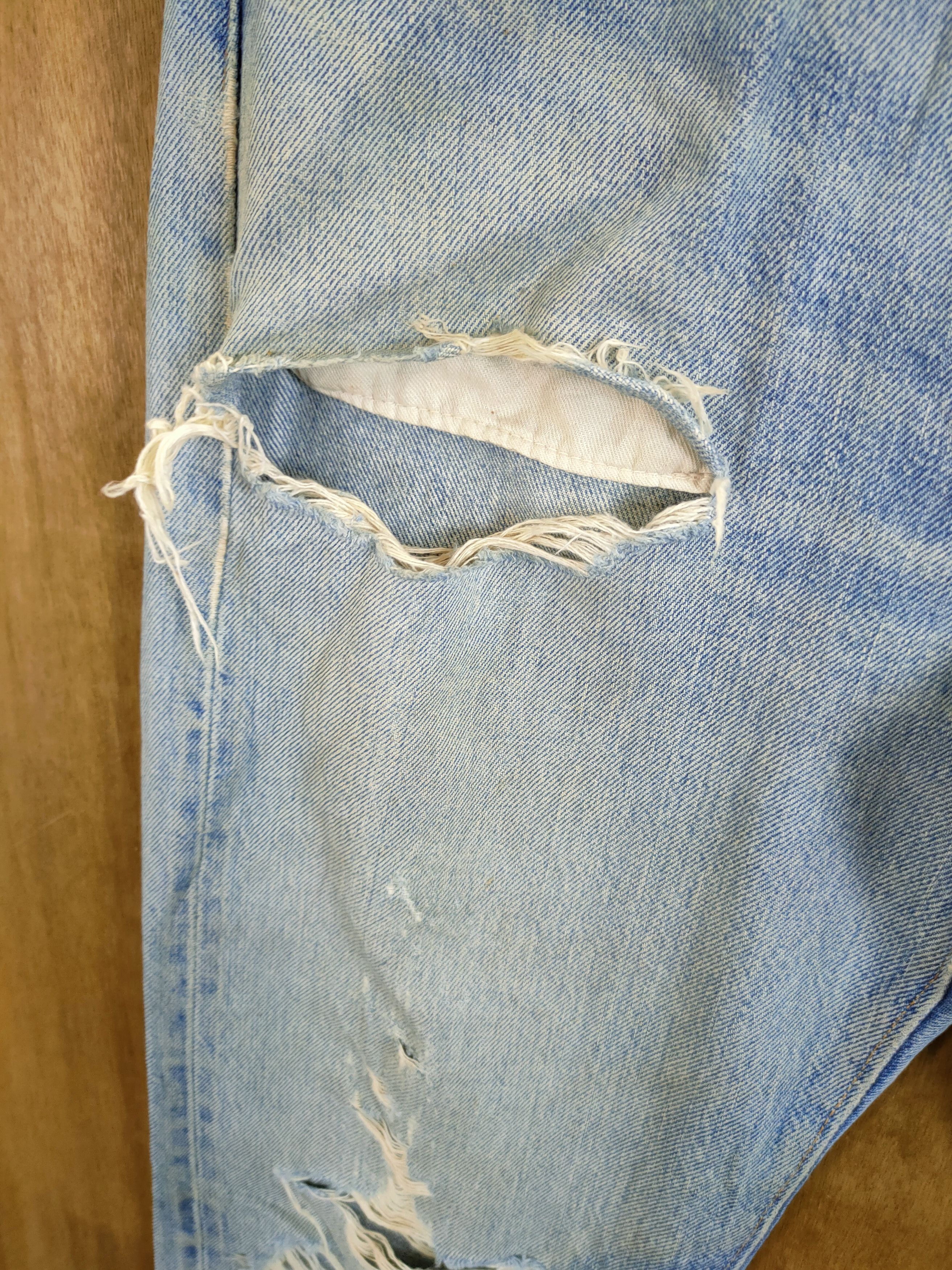 Levi's DL 80' 501 levis vintage single digit ripped denim #46-828 Size US 30 / EU 46 - 7 Thumbnail