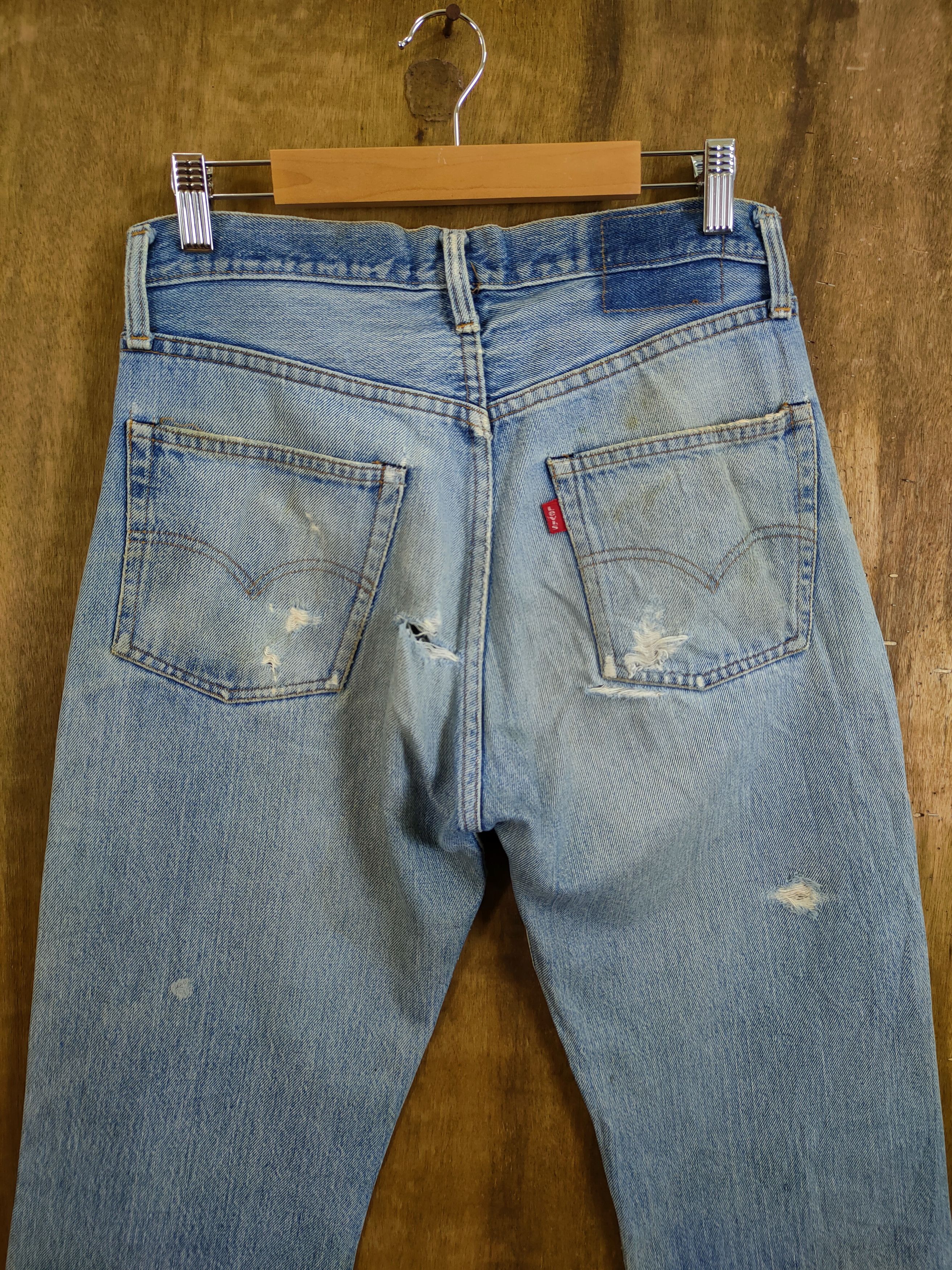 Levi's DL 80' 501 levis vintage single digit ripped denim #46-828 Size US 30 / EU 46 - 10 Thumbnail