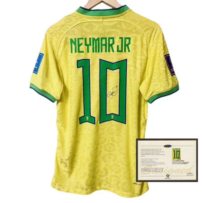 Vintage Neymar Jr SIGNED Brazil Home Signature Shirt/Jersey + COA 22 ...