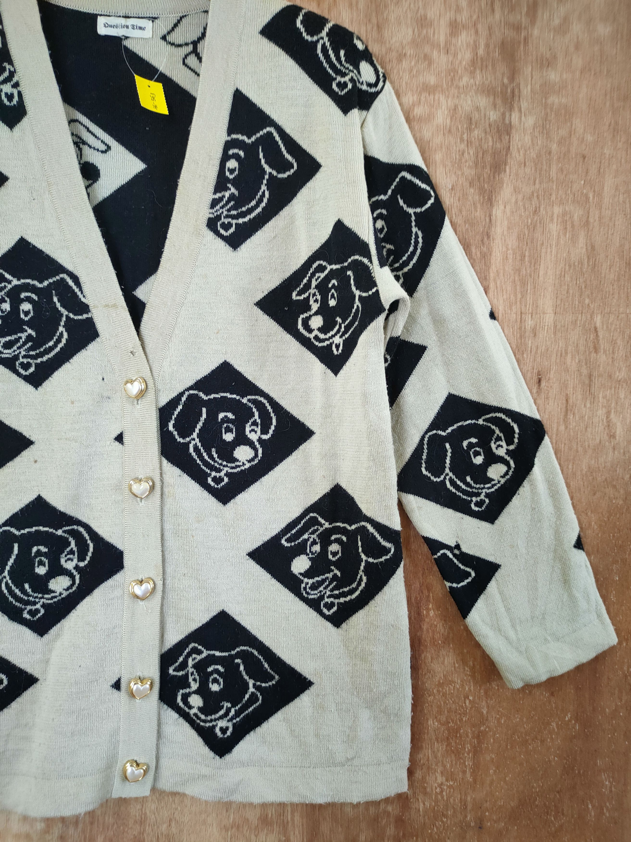 Vintage DL Dog cardigan distressed vintage knitwear #46-563 Size US M / EU 48-50 / 2 - 3 Thumbnail