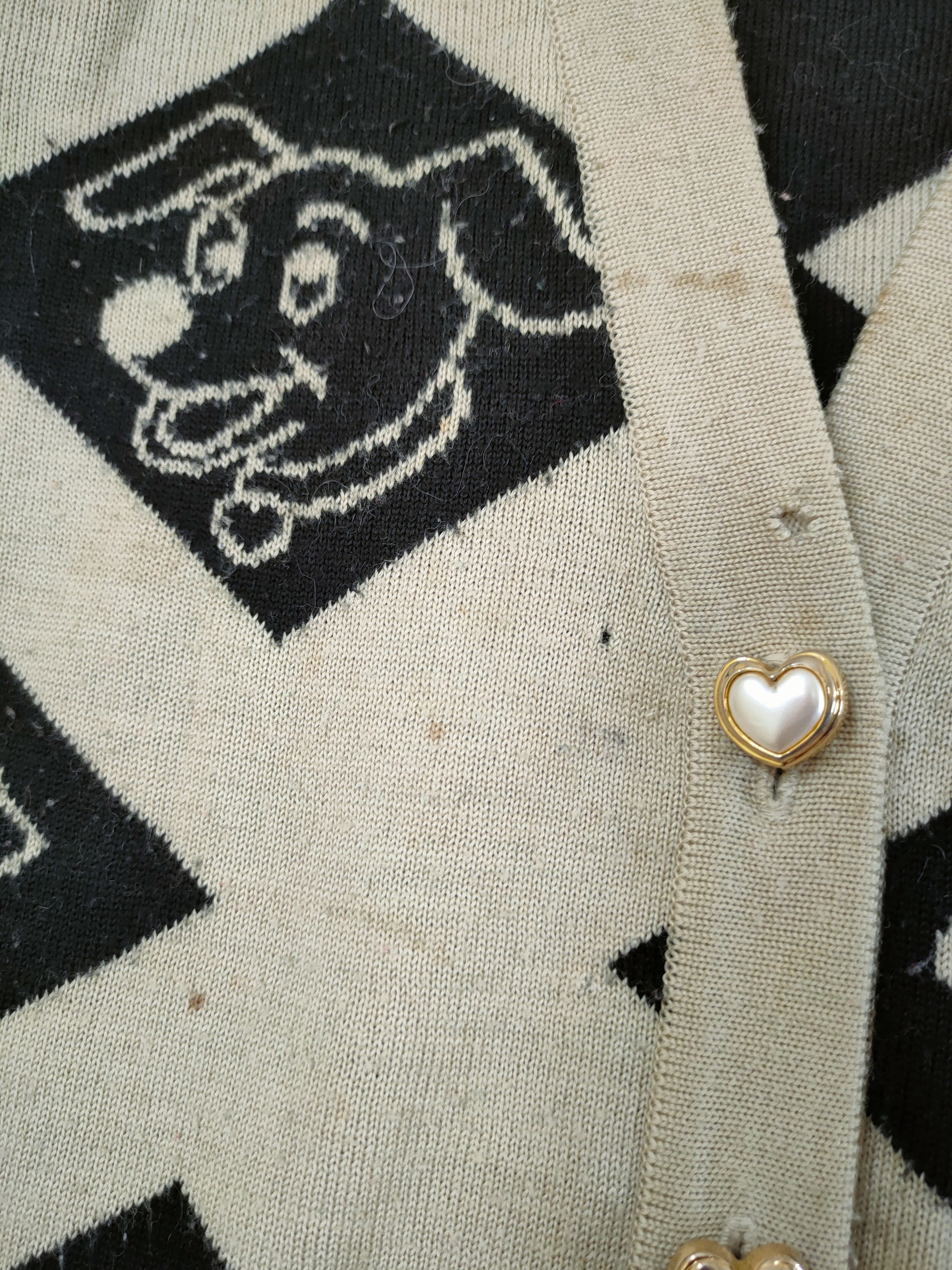 Vintage DL Dog cardigan distressed vintage knitwear #46-563 Size US M / EU 48-50 / 2 - 4 Thumbnail