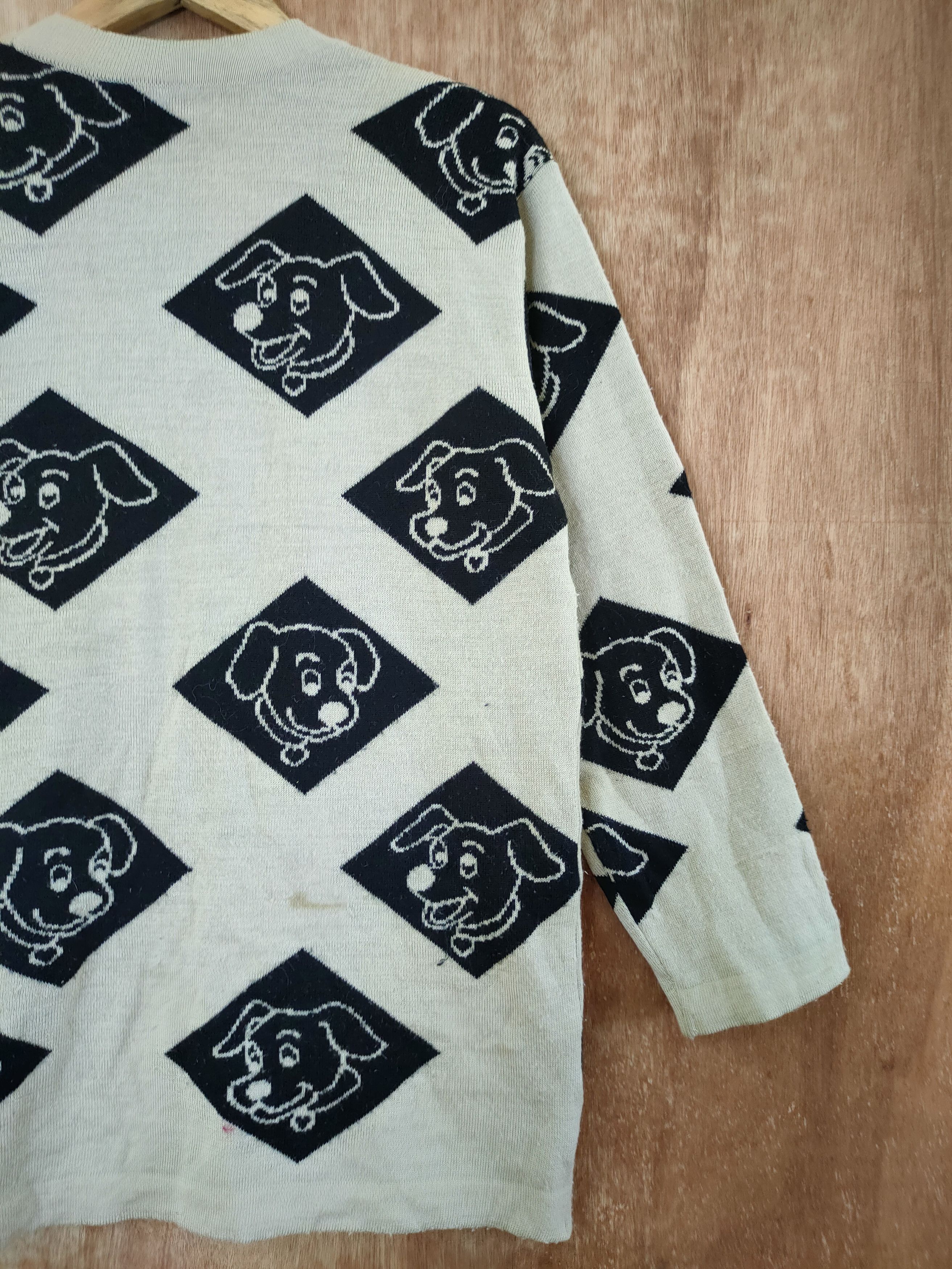 Vintage DL Dog cardigan distressed vintage knitwear #46-563 Size US M / EU 48-50 / 2 - 10 Thumbnail