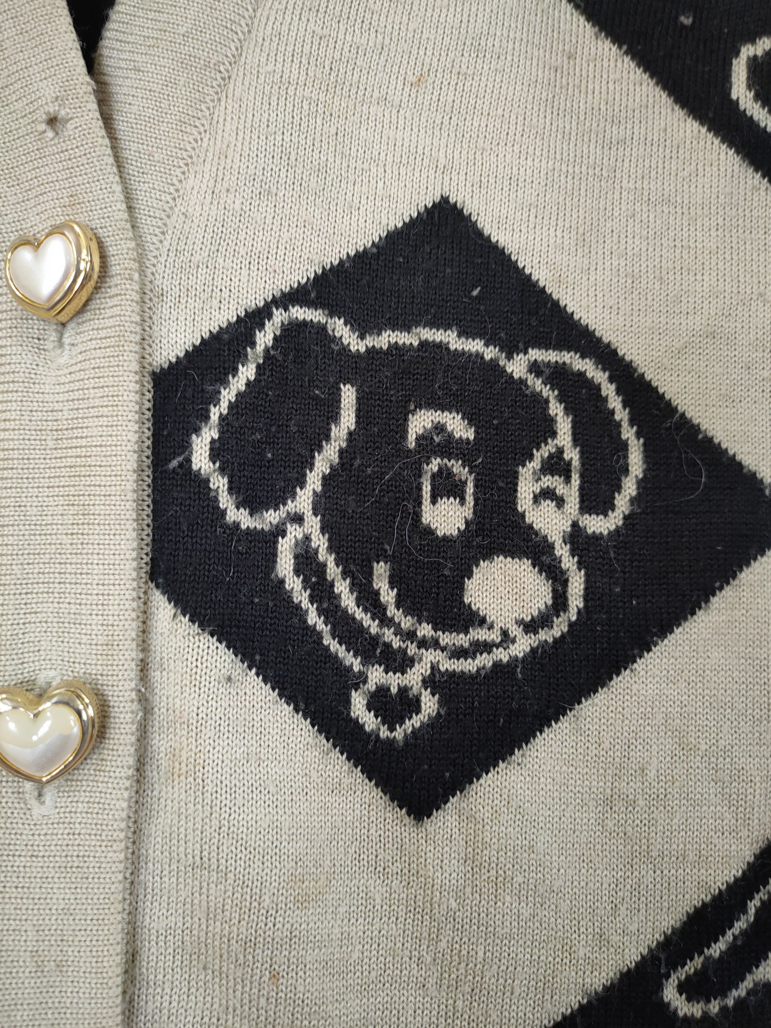 Vintage DL Dog cardigan distressed vintage knitwear #46-563 Size US M / EU 48-50 / 2 - 5 Thumbnail