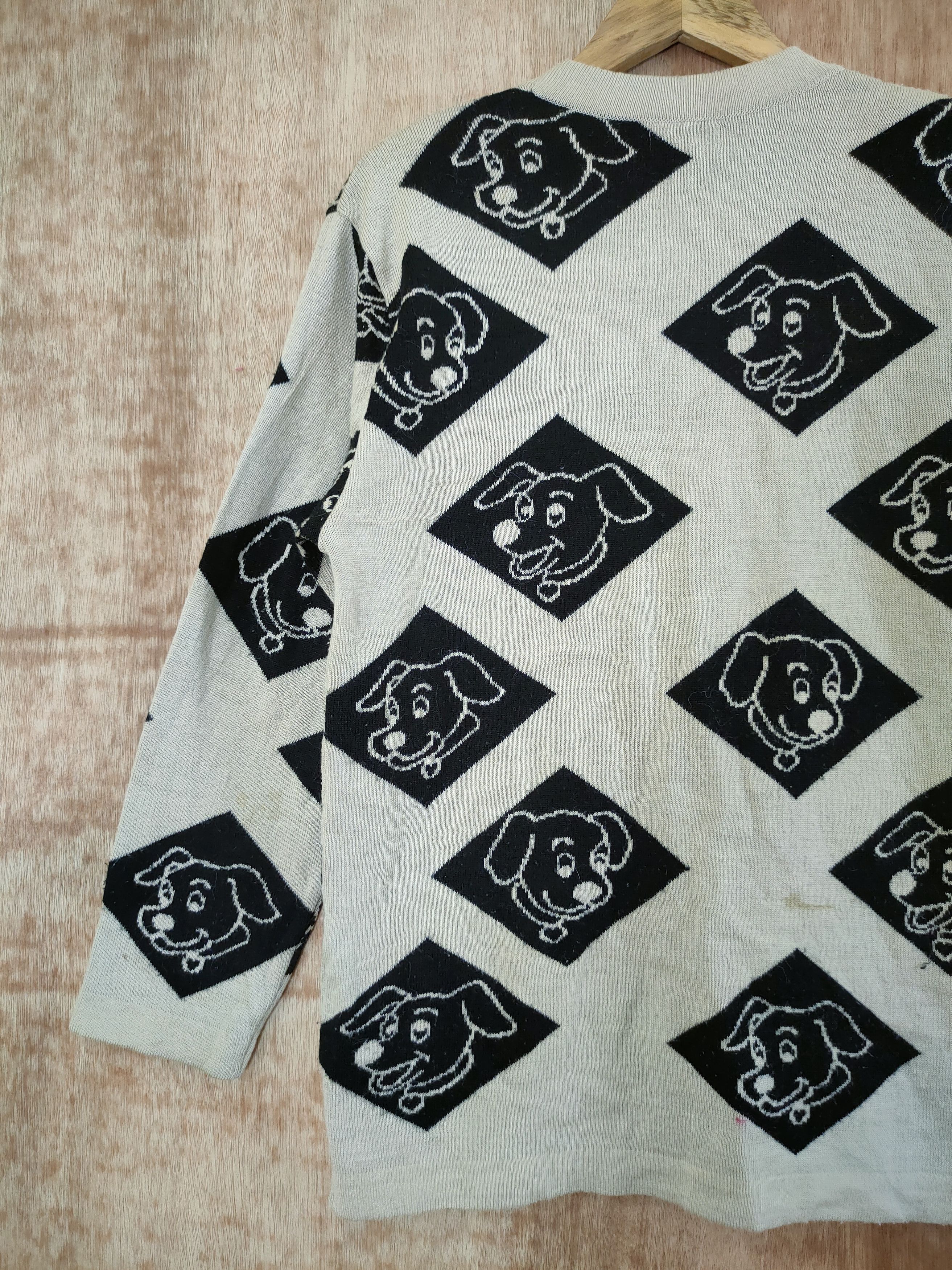 Vintage DL Dog cardigan distressed vintage knitwear #46-563 Size US M / EU 48-50 / 2 - 9 Thumbnail