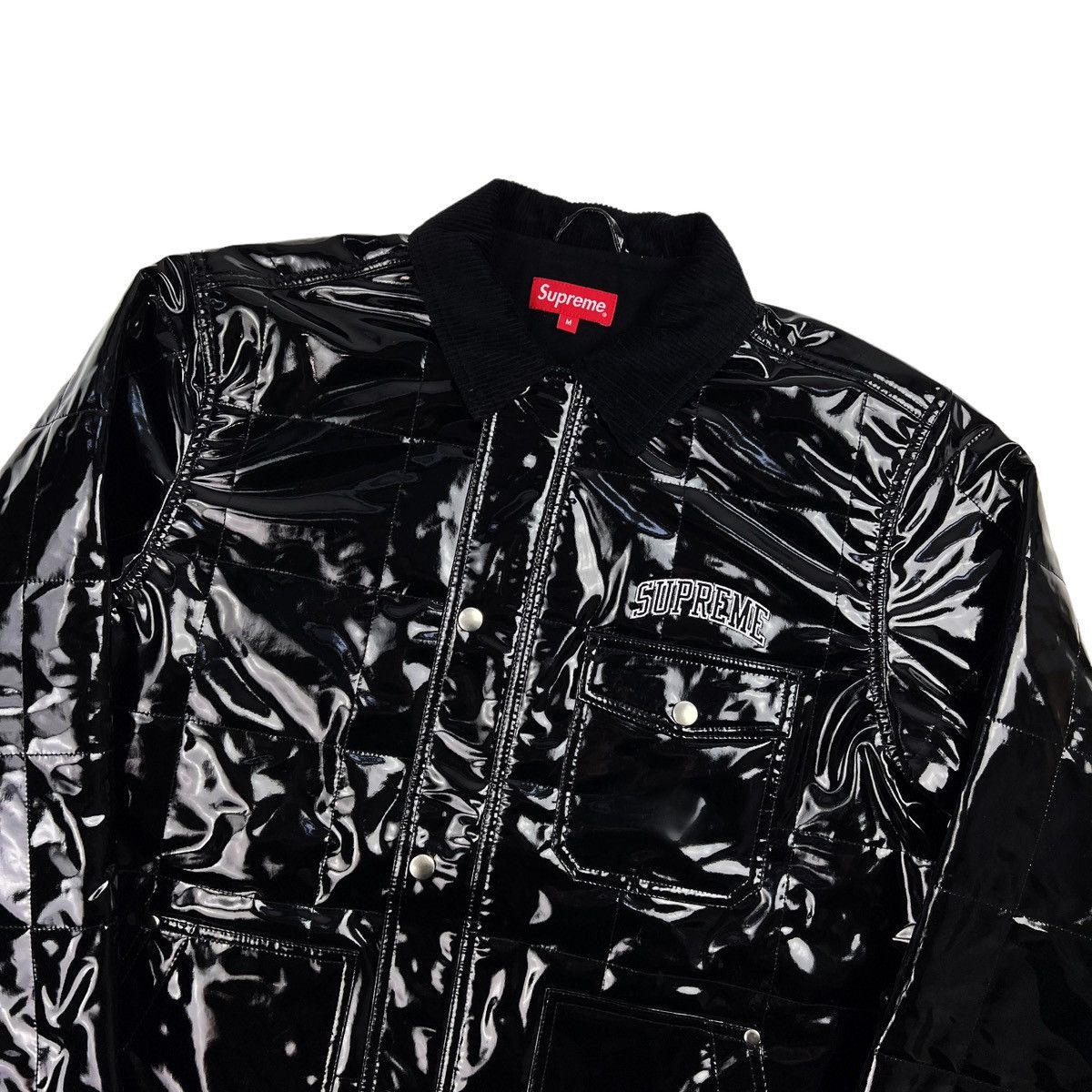 Supreme quilted patent on sale vinyl work jacket