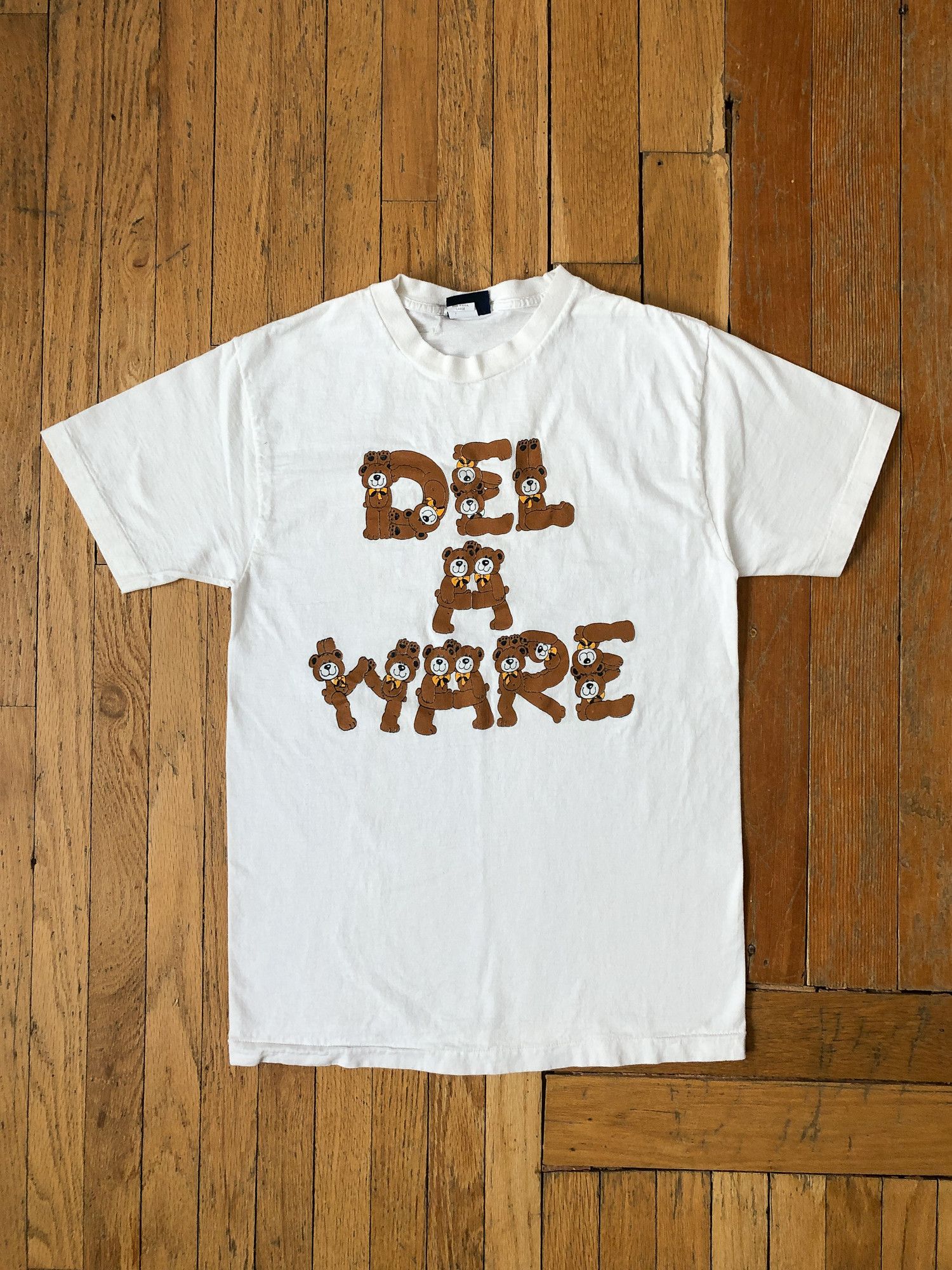 Jansport × Vintage 90s Single Stitch 'Delaware' Bear T-Shirt Size US L / EU 52-54 / 3 - 2 Thumbnail