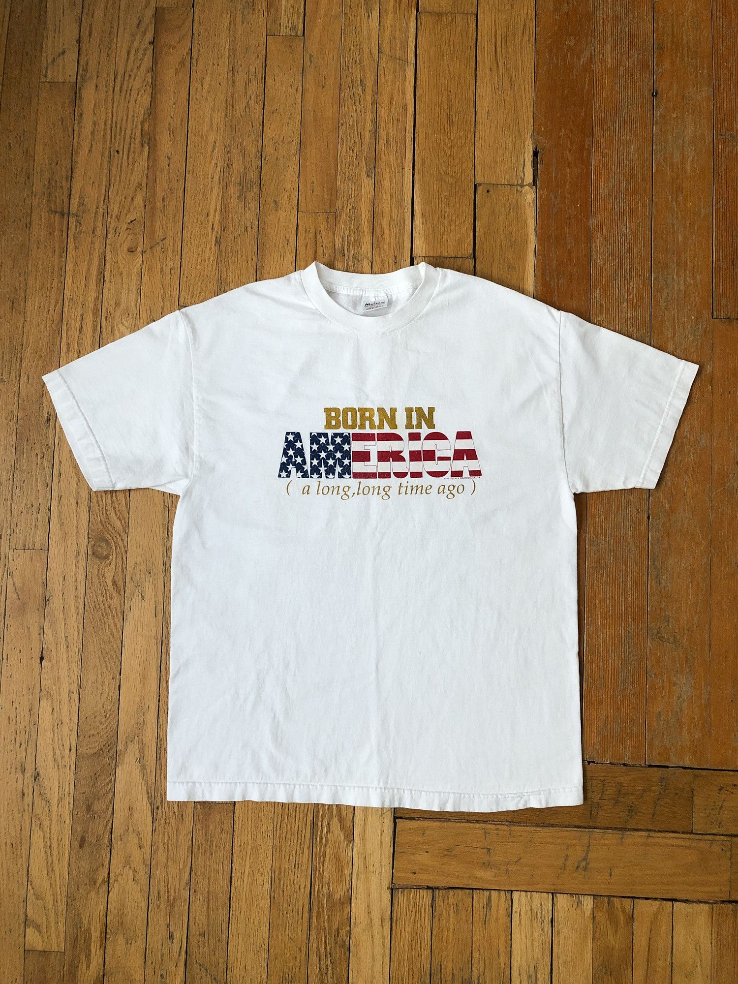 Vintage 1995 Born in America (a long, long time ago) T-Shirt Size US L / EU 52-54 / 3 - 2 Thumbnail
