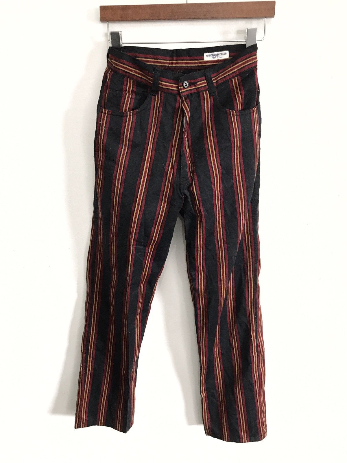 Japanese Brand × Vintage Made In Japan African Beat Club Part 11 Stripes Pants Size US 26 / EU 42 - 1 Thumbnail