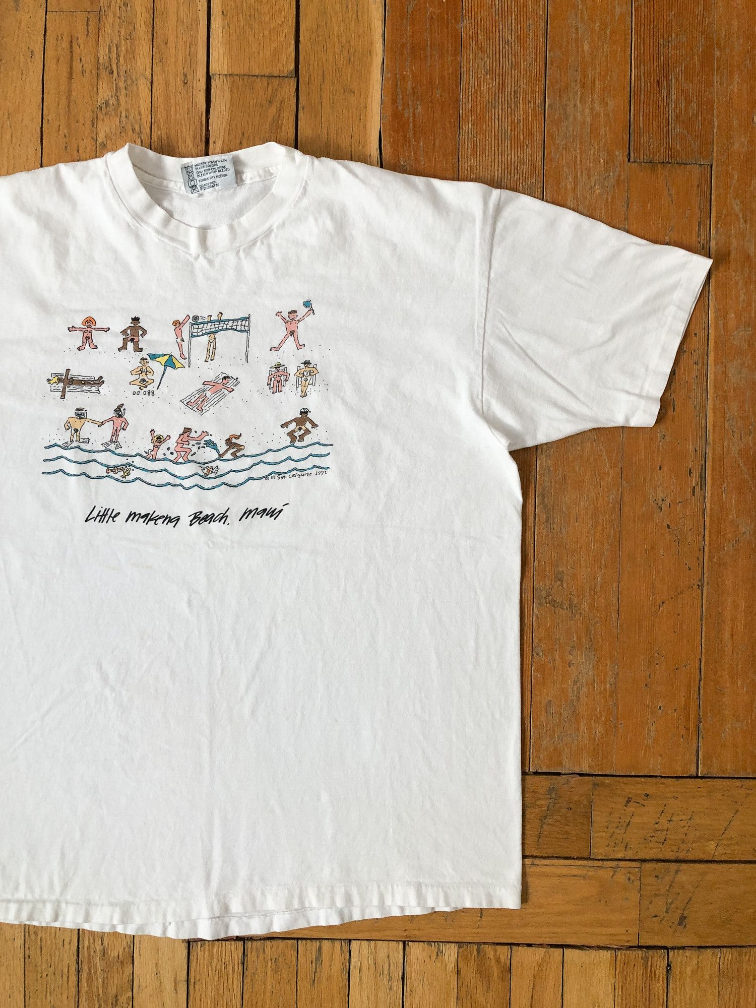 Vintage 1991 Single Stitch Nude Beach Little Makena, Maui T-Shirt Size US XXL / EU 58 / 5 - 1 Thumbnail