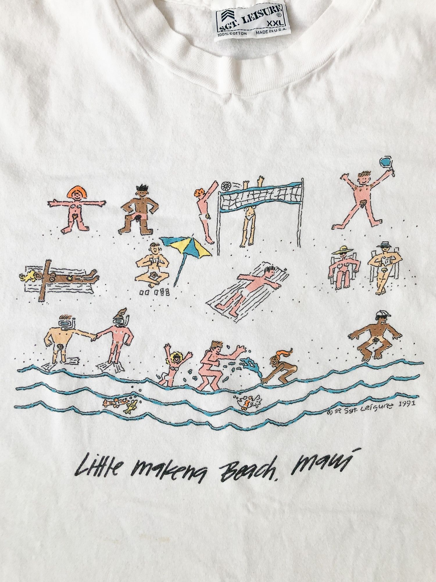 Vintage 1991 Single Stitch Nude Beach Little Makena, Maui T-Shirt Size US XXL / EU 58 / 5 - 3 Thumbnail