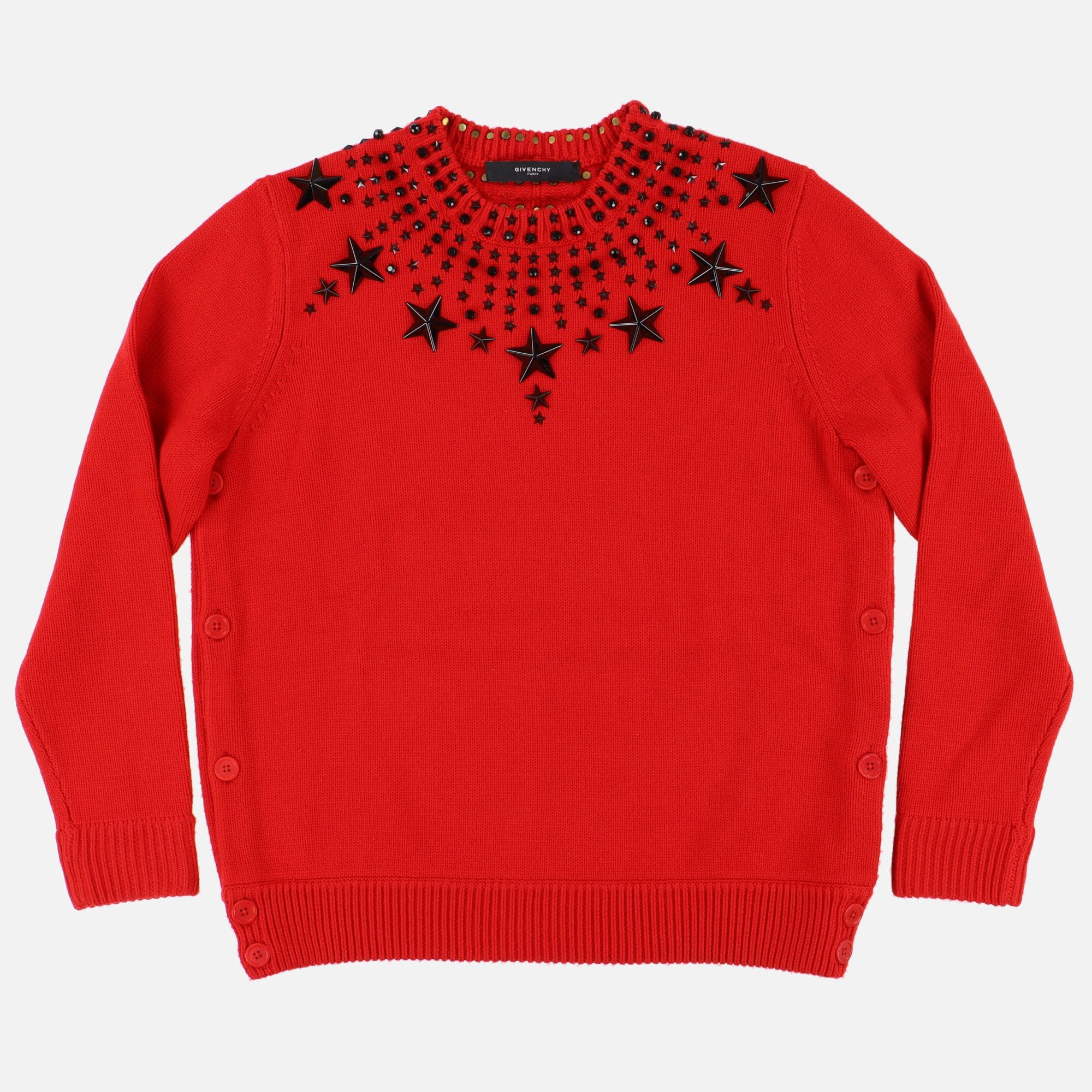 Givenchy Red Swarovski Beads and Stars Sweater Size US M / EU 48-50 / 2 - 1 Thumbnail