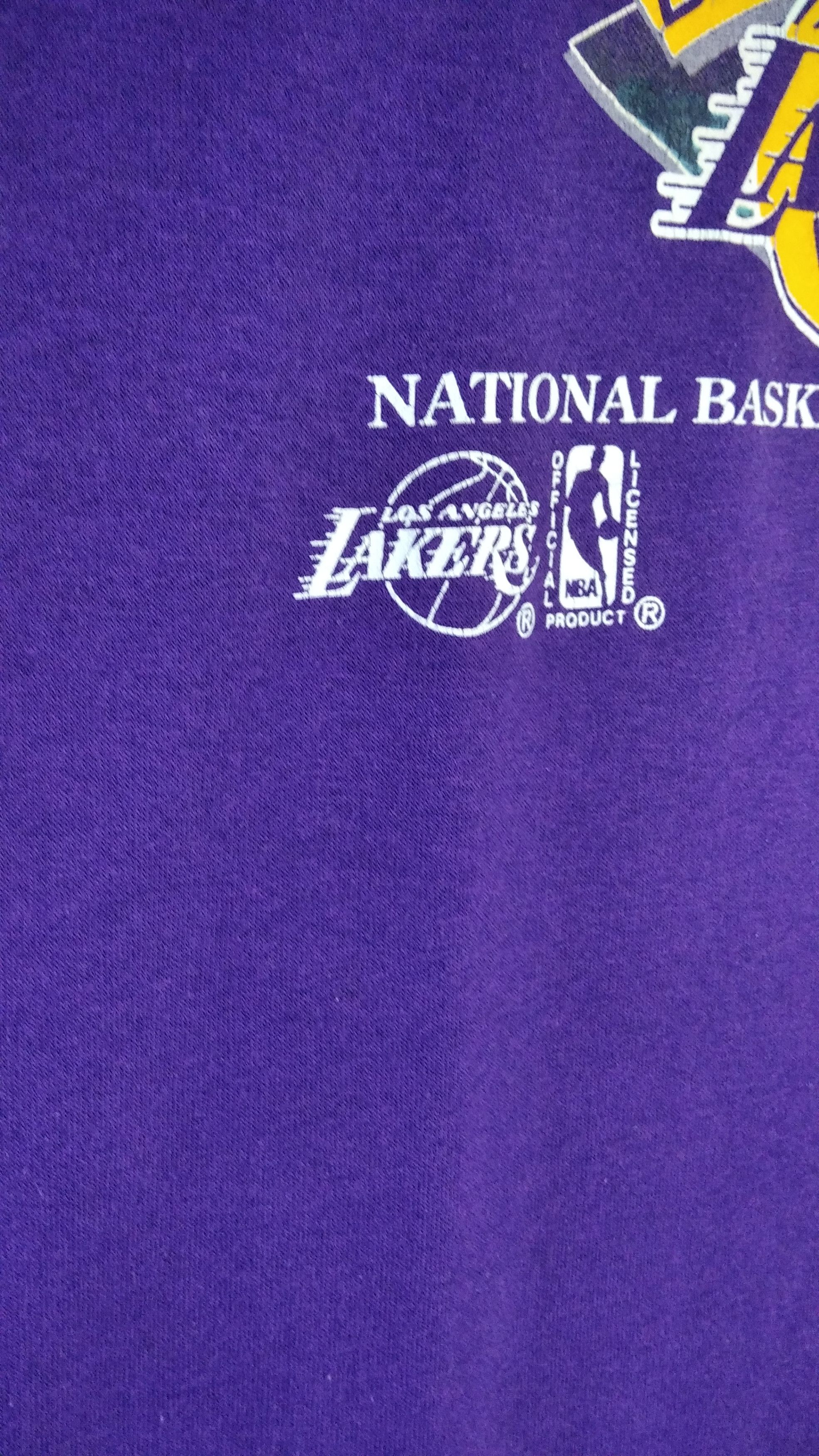 NBA × Vintage True Vintage!!1993 Lakers Los Angeles Big Logo Nba Tshirt Size US L / EU 52-54 / 3 - 3 Thumbnail