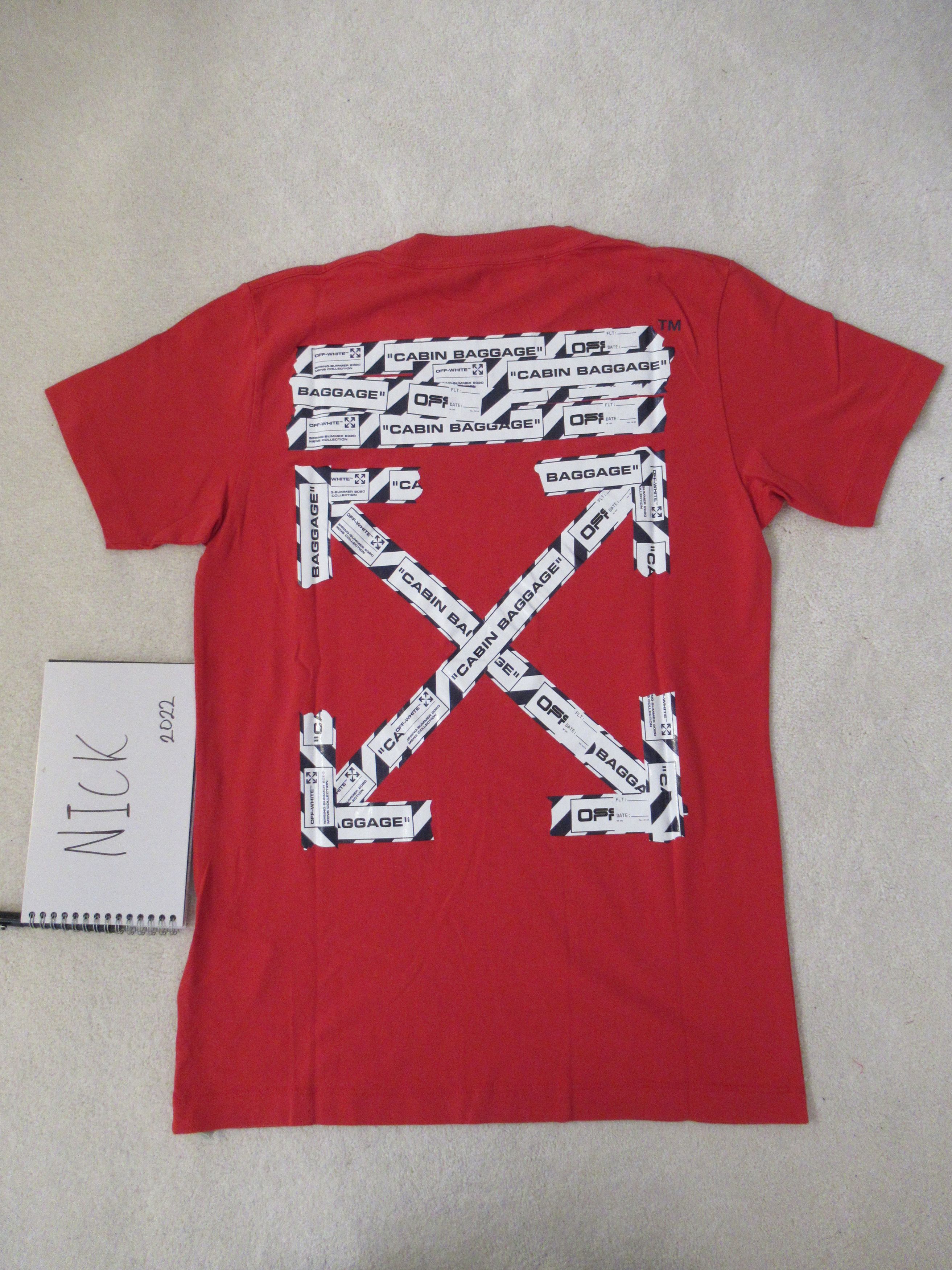 image of Off White Red Airport Tape Arrows Virgil Medium New, Men's