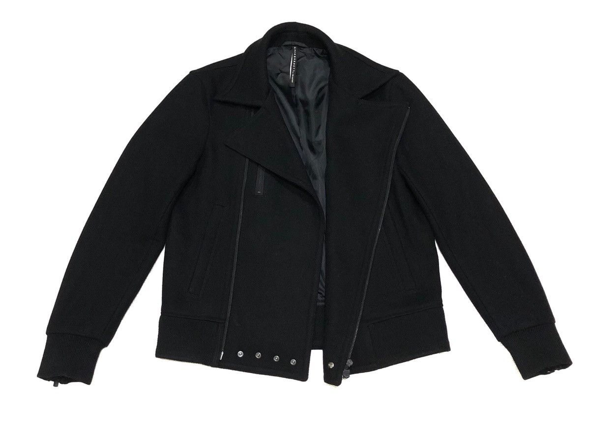 Black Barrett by Neil Barrett Biker Wool Jacket