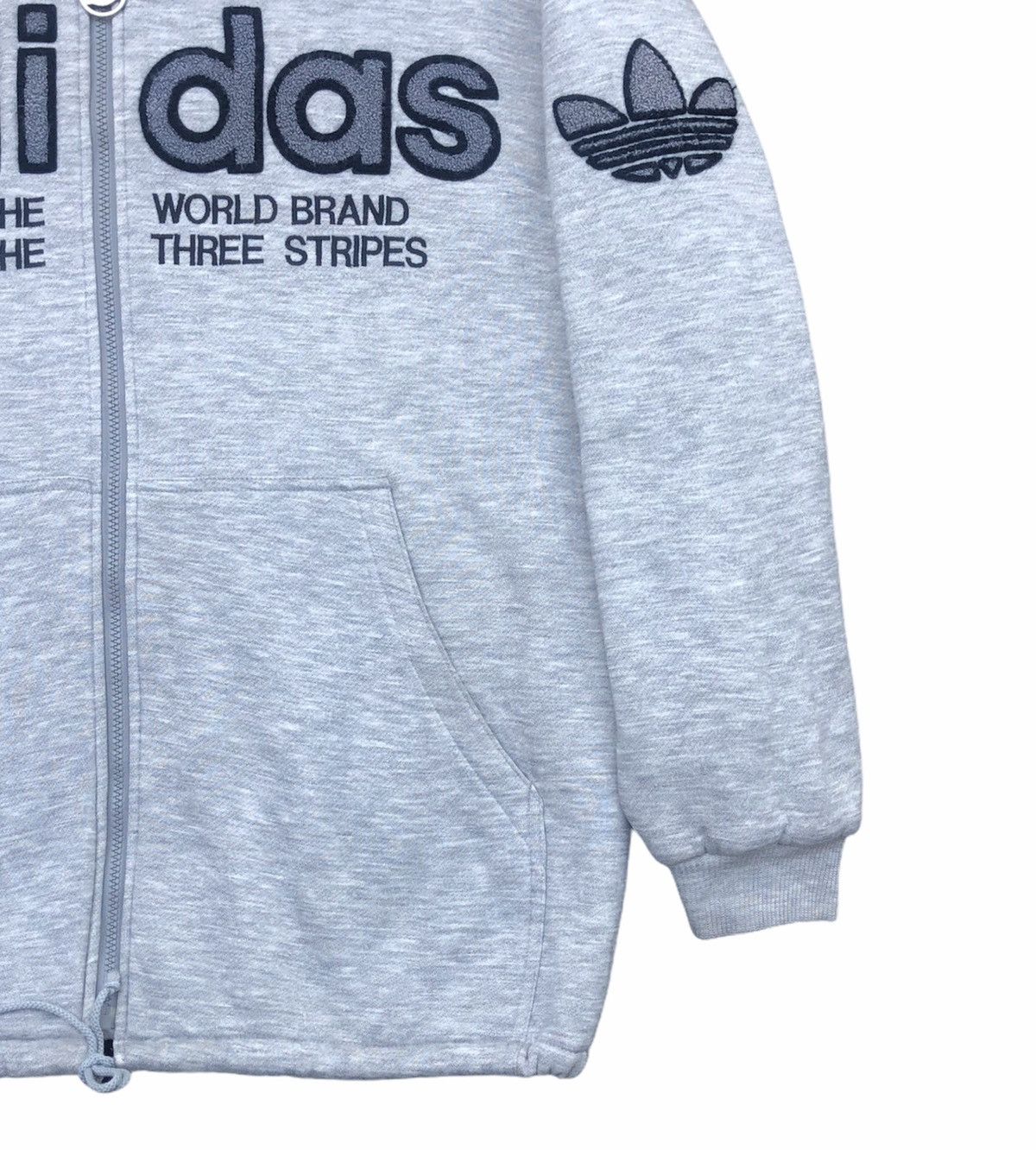Adidas Vtg 90s Adidas Trefoil Big Logo Fleece Hoodie Sweatshirt Size US L / EU 52-54 / 3 - 8 Thumbnail