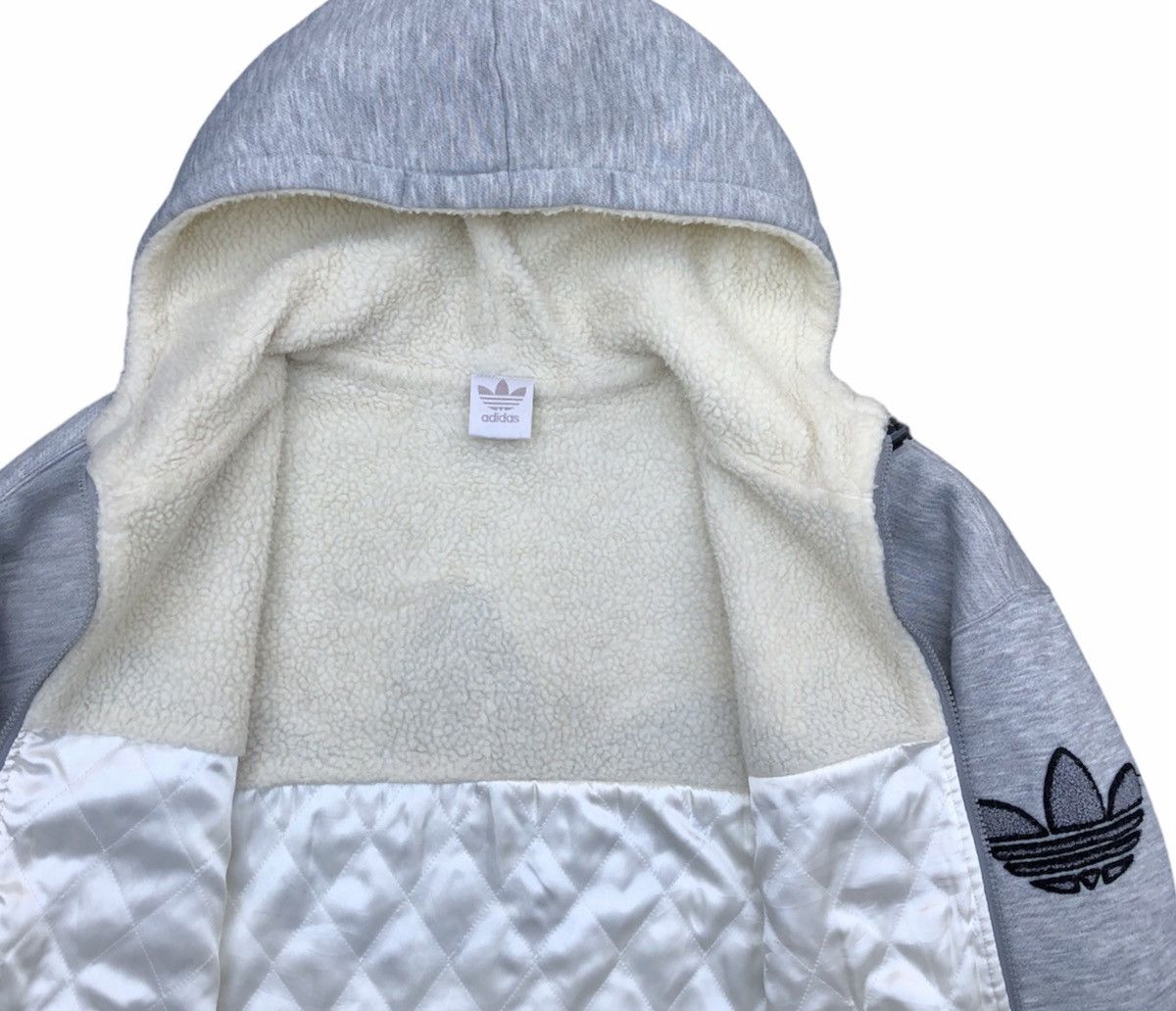 Adidas Vtg 90s Adidas Trefoil Big Logo Fleece Hoodie Sweatshirt Size US L / EU 52-54 / 3 - 6 Thumbnail