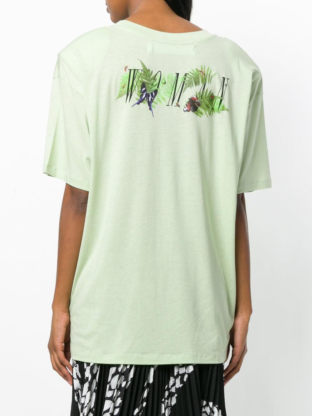 Off-White Green Woman Floral Shoulder Pad T-Shirt Size US S / EU 44-46 / 1 - 3 Thumbnail