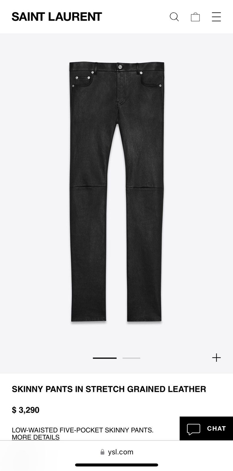 Saint Laurent Paris $3290 SS20 Saint Laurent leather pants jeans 50 BNWT Grail Size US 34 / EU 50 - 2 Thumbnail