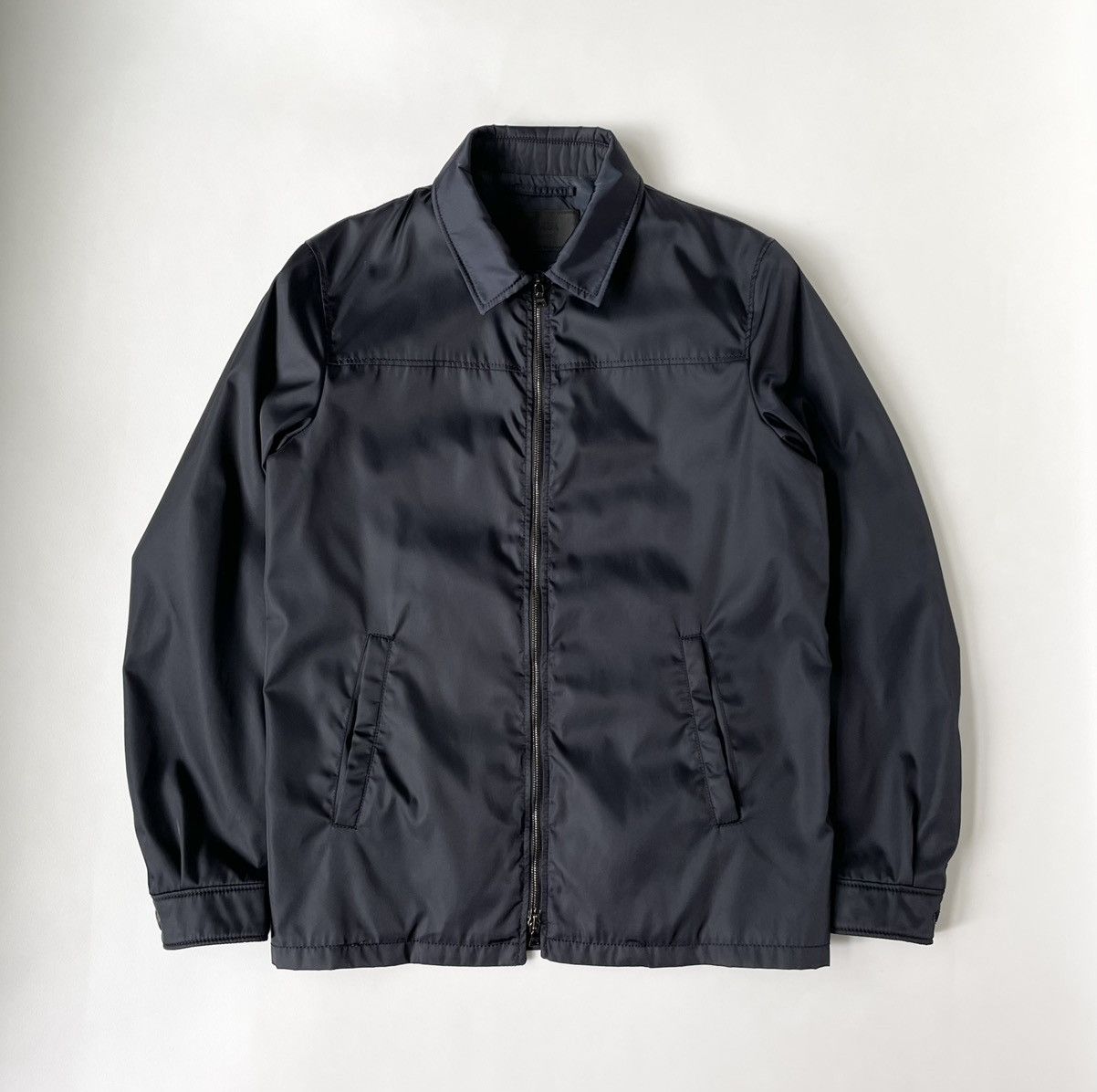 Pre-owned Prada S/s 11 Blue Nylon Work Jacket In Dark Blue