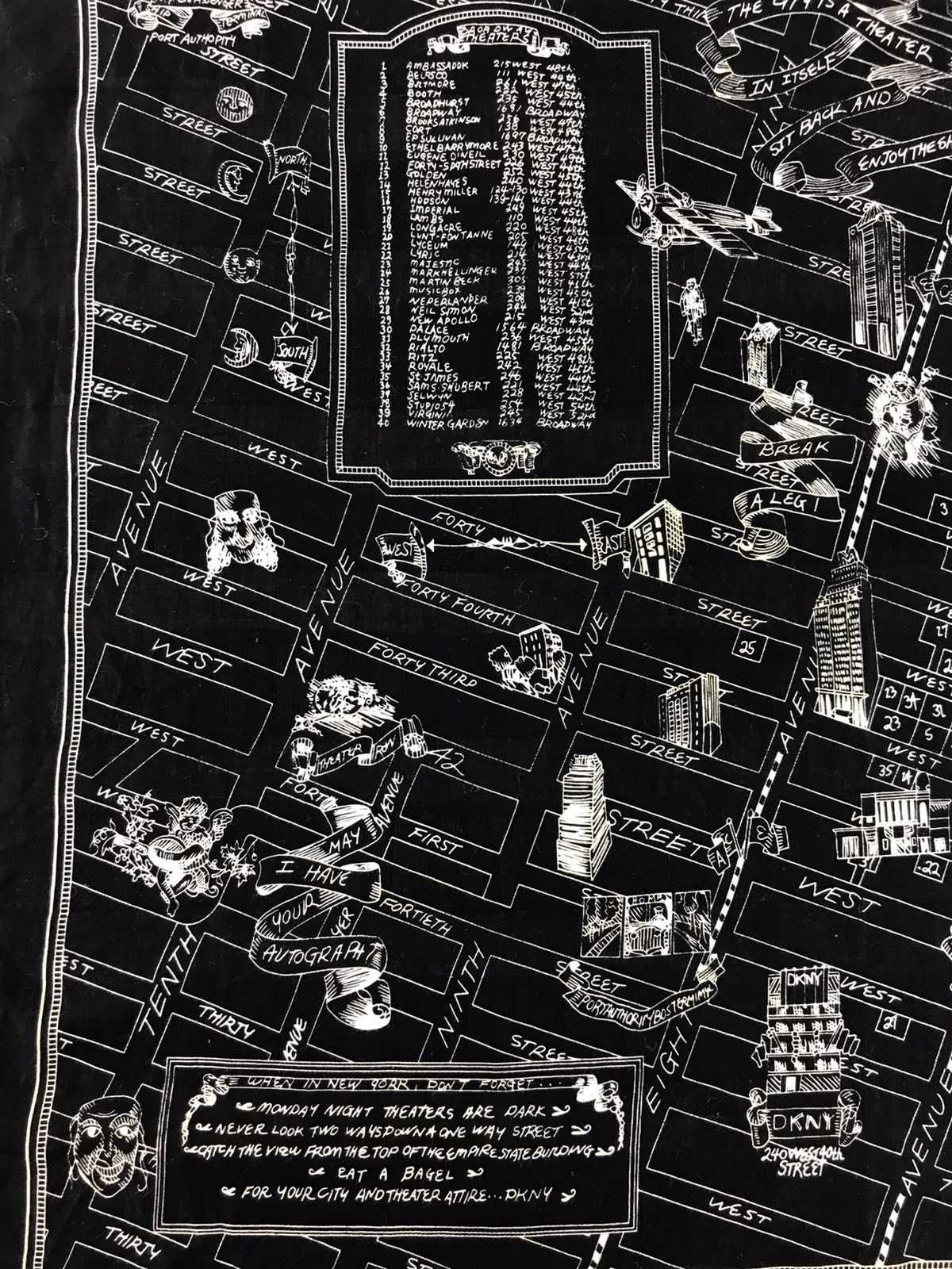 DKNY × Designer × Vintage Vintage DKNY Donna Karan New York Theather NY Handkerchief Size ONE SIZE - 5 Thumbnail