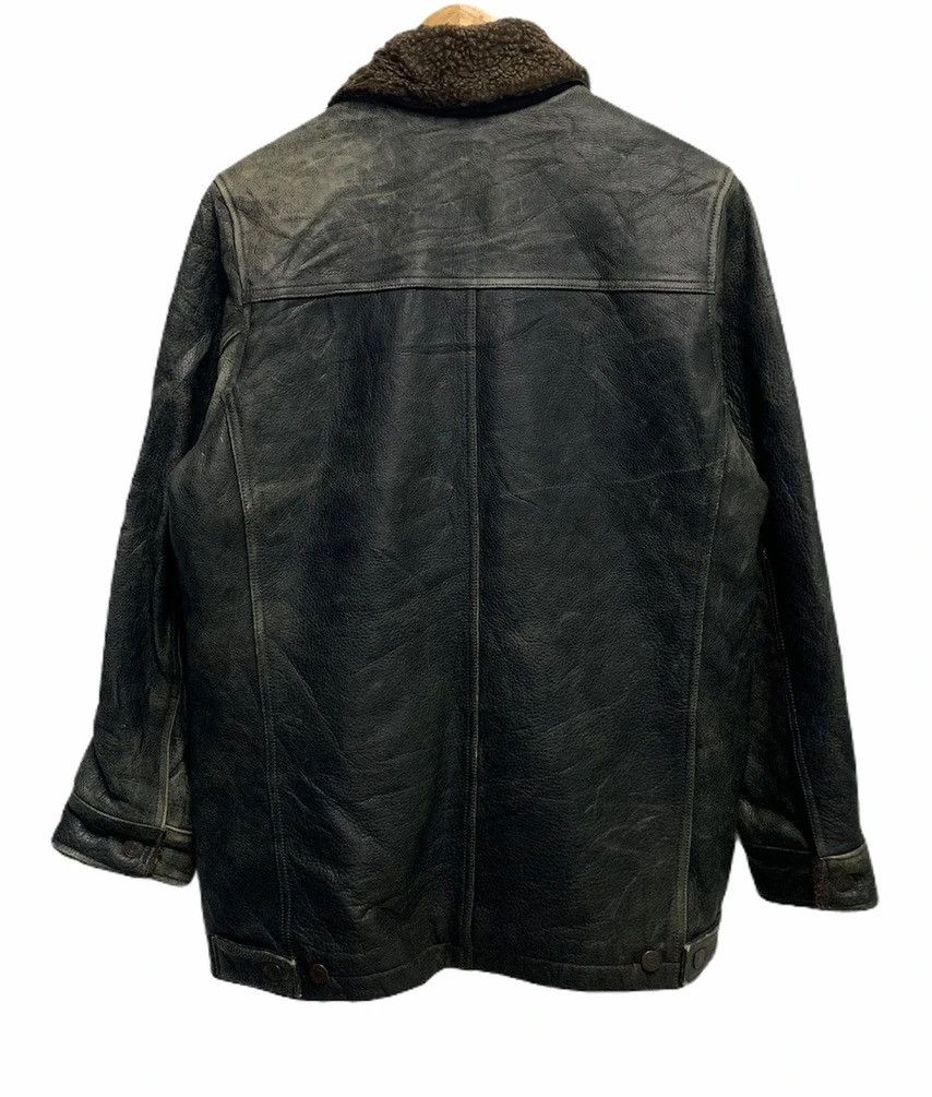 Gap × Vintage RARE ‼️ GAP Vintage Distressed Patina Leather Jacket Size US M / EU 48-50 / 2 - 3 Thumbnail