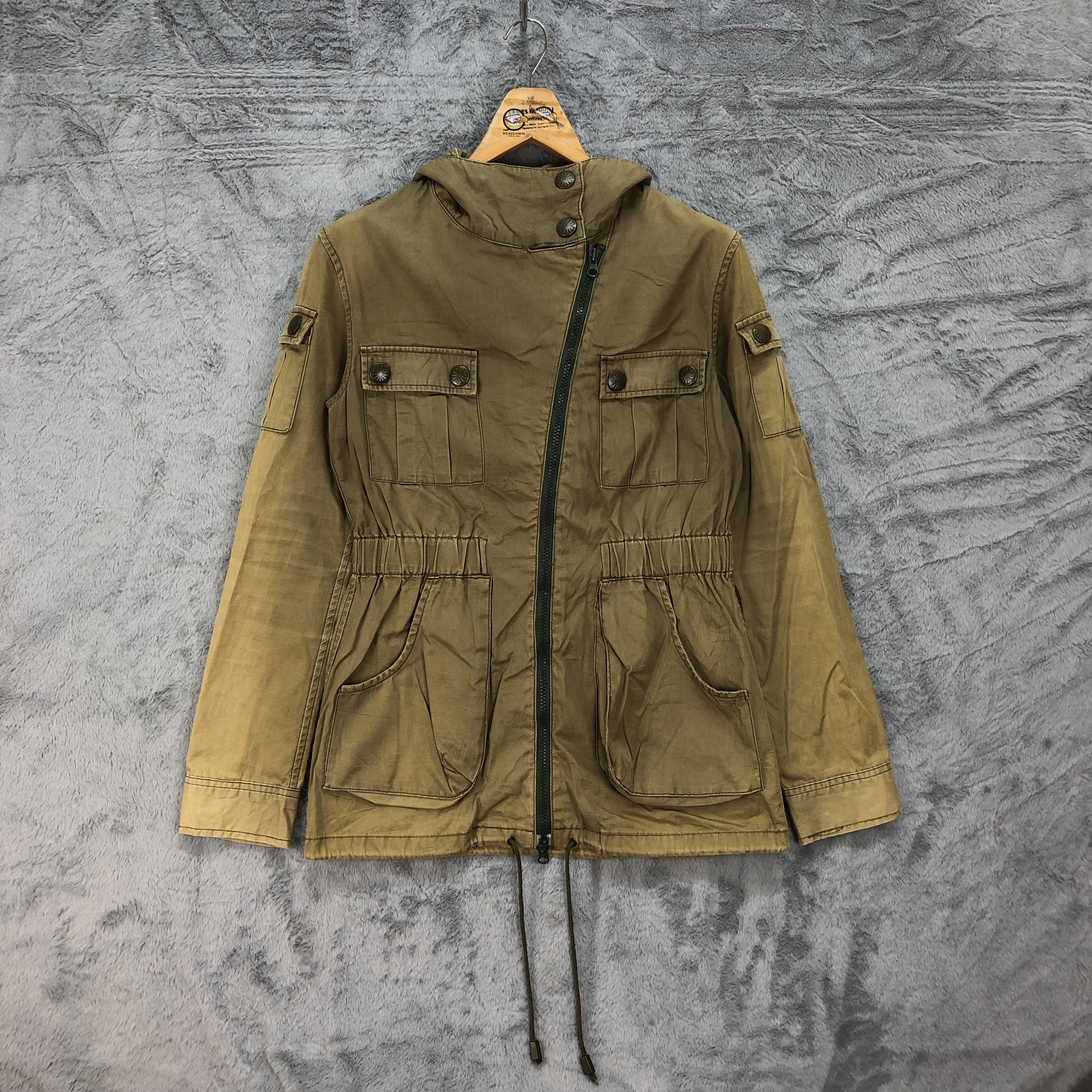 SLY RARE SLY MILITARY ASYMMETRIC HOODED JACKET #4637-161 Size US M / EU 48-50 / 2 - 1 Thumbnail
