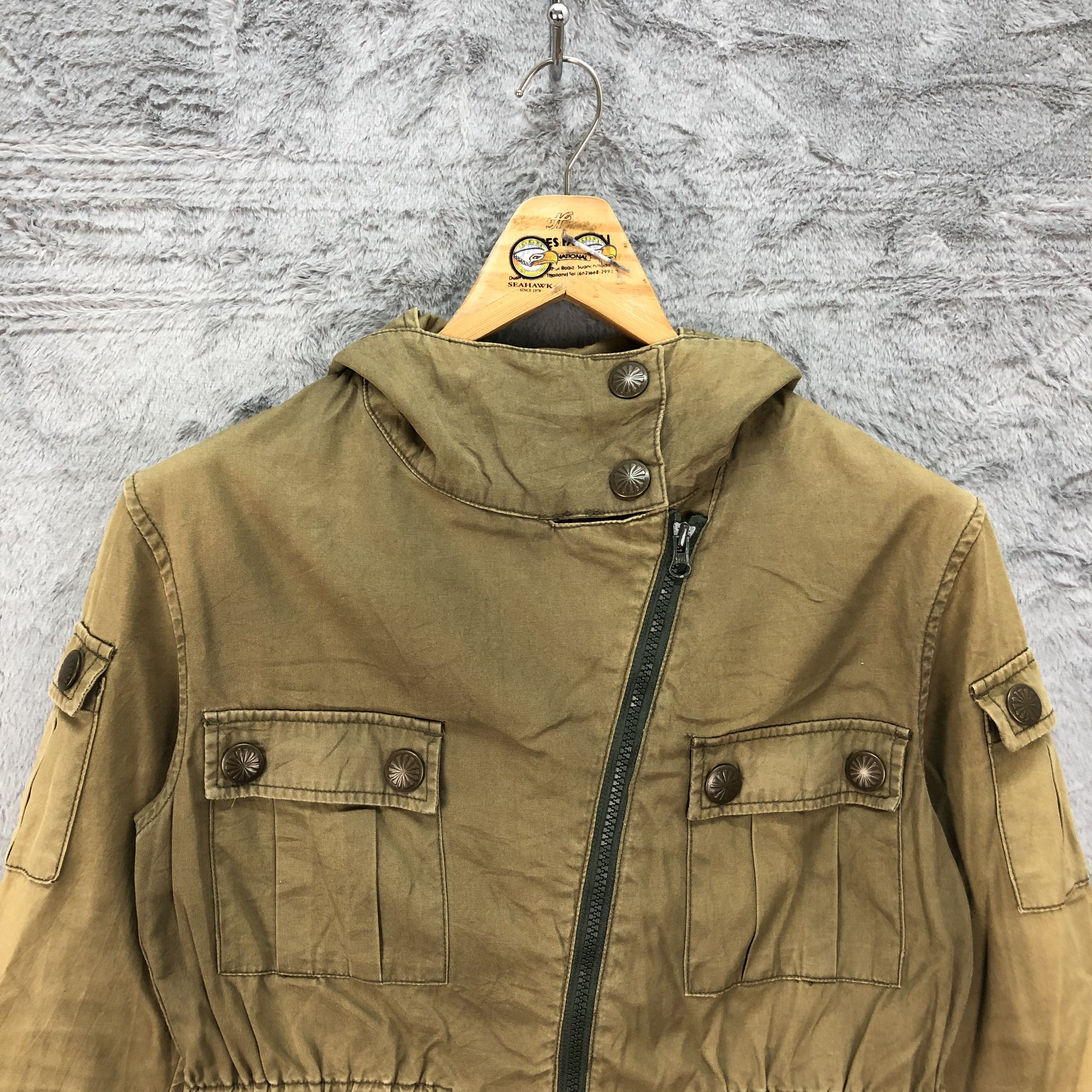SLY RARE SLY MILITARY ASYMMETRIC HOODED JACKET #4637-161 Size US M / EU 48-50 / 2 - 2 Thumbnail