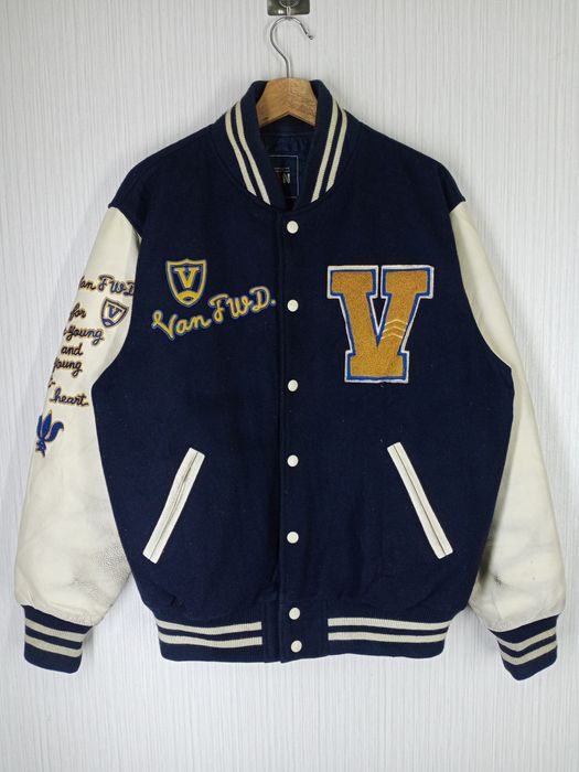 Japanese Brand Japanese Brand Van Jac Varsity Jacket Leather | Grailed