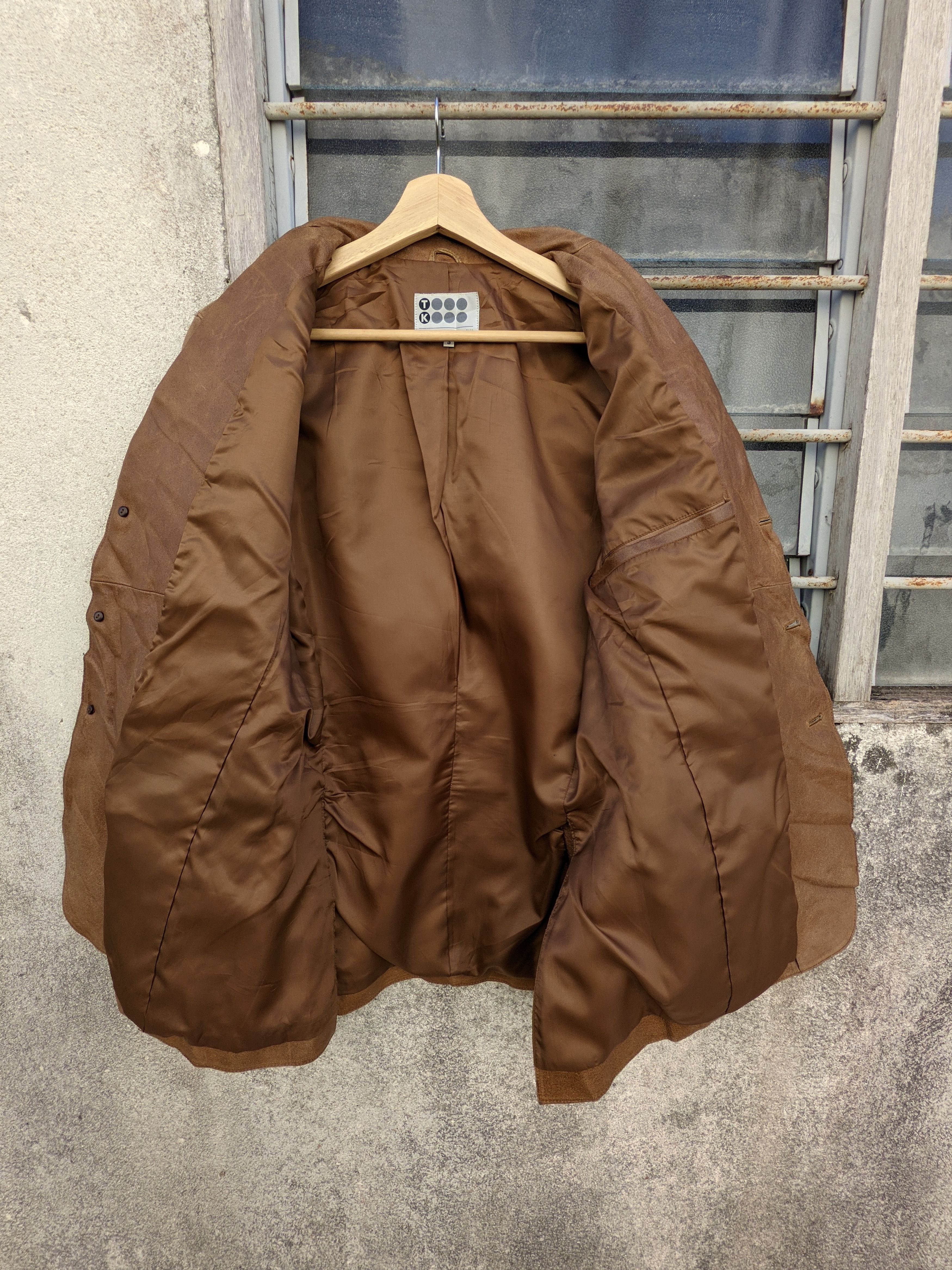 Japanese Brand × Leather × Takeo Kikuchi ⚡️Rare⚡️ Takeo Kikuchi Leather Blazer Size US M / EU 48-50 / 2 - 6 Thumbnail