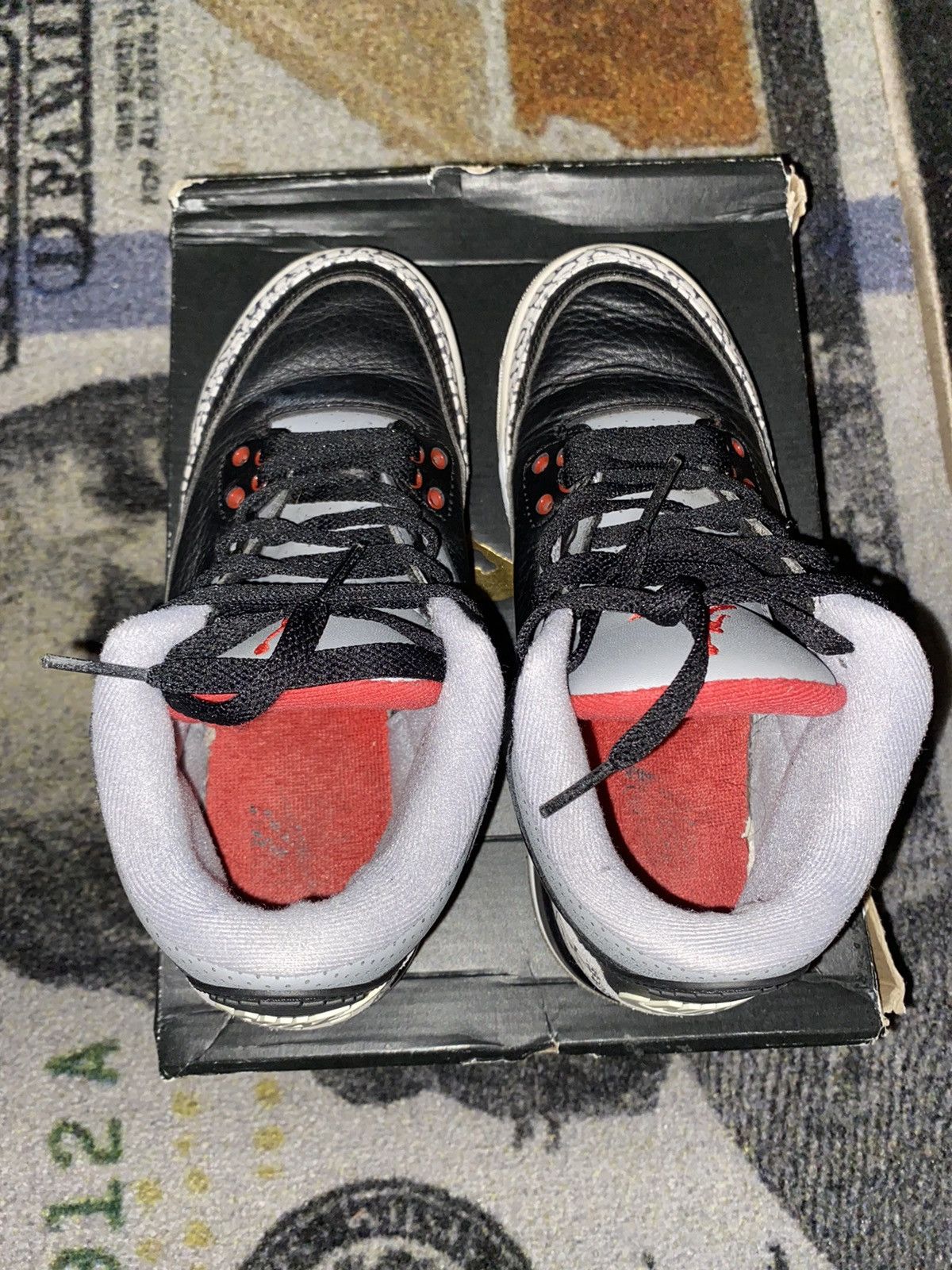 Jordan Brand × Nike Jordan 3 Retro Black Cement (2018) 4.5Y Grade School Size US 6 / IT 36 - 5 Thumbnail