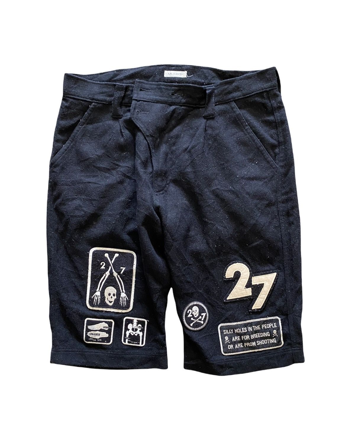 image of 20471120 x Beauty Beast 90's Milkboy Patch Poem Skull Wool in Black, Men's (Size 32)