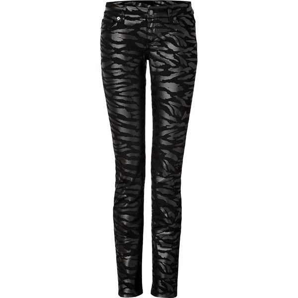 image of Alexander Mcqueen Jeans Denim Black Tiger Print, Women's (Size 26)