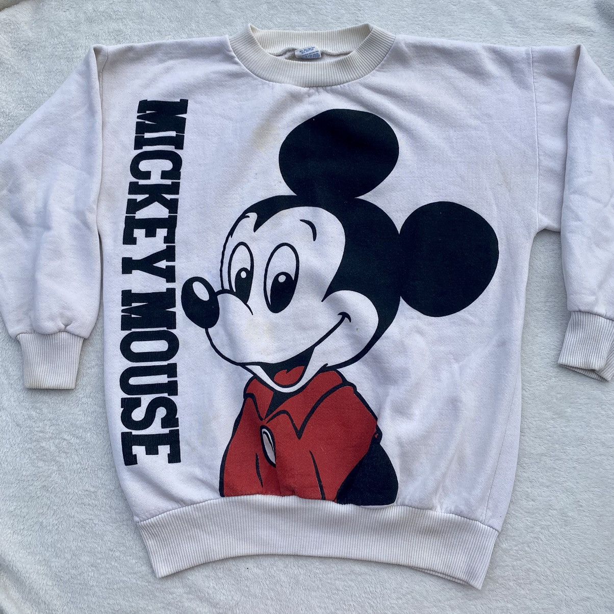 Sweatshirt Vintage Mickey Mouse - Coton - Made In USA - Taille L - Années 90 - État Très Bon