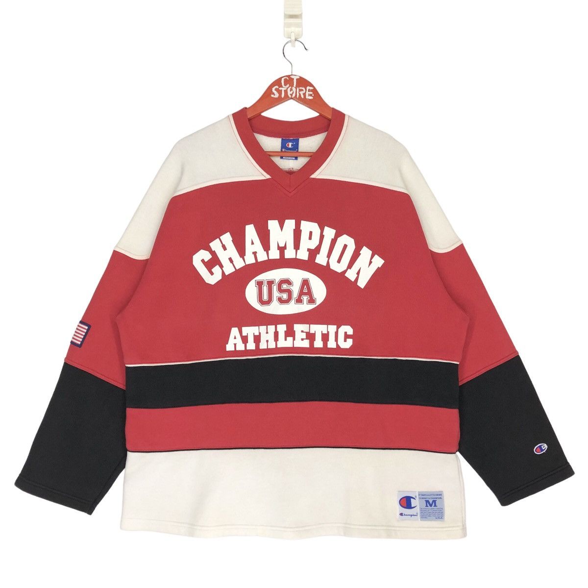 Champion × Vintage Vintage Champion USA V Neck Pullover Sweatshirts Size US M / EU 48-50 / 2 - 1 Thumbnail
